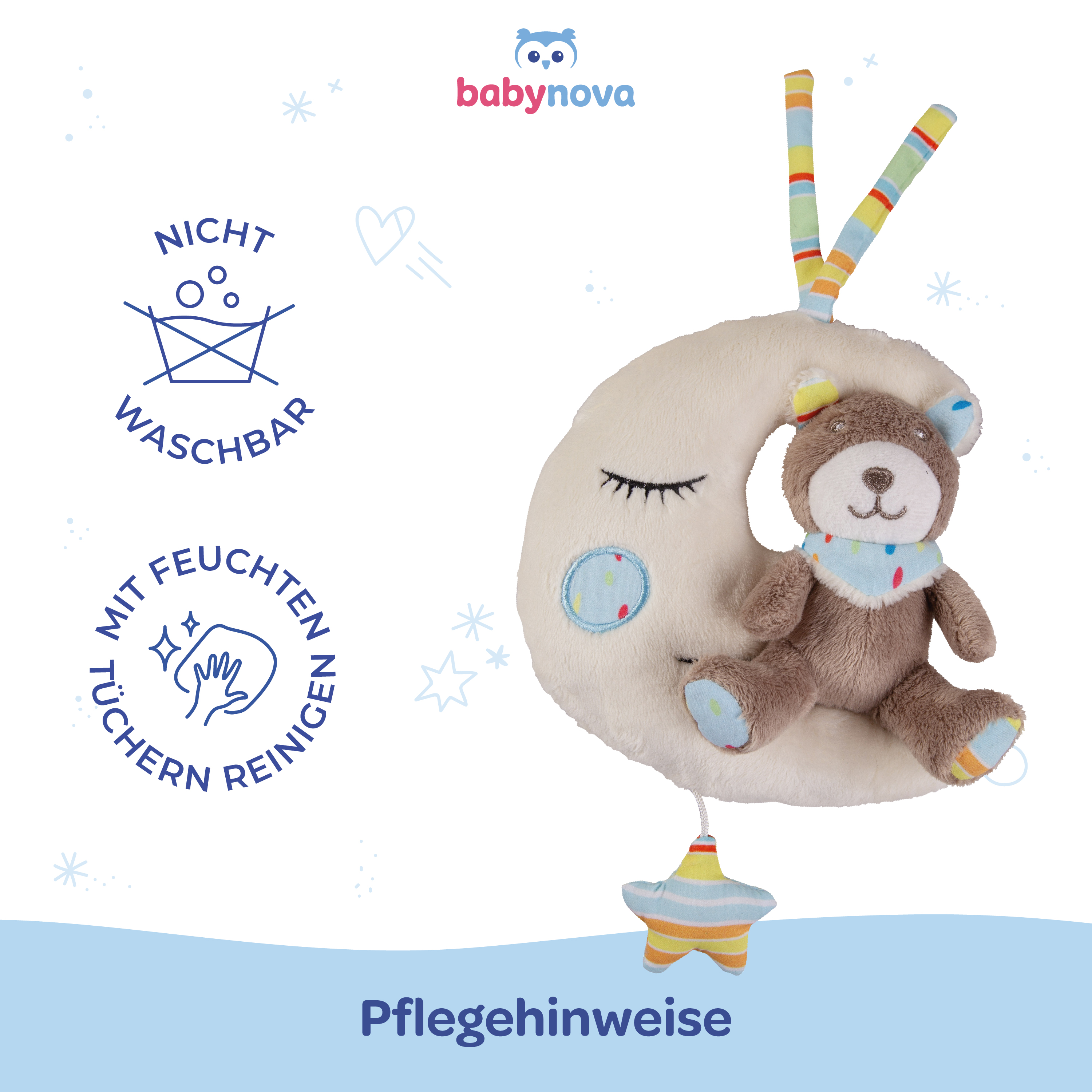 Spieluhr Teddy & Mond Brahms Wiegenlied