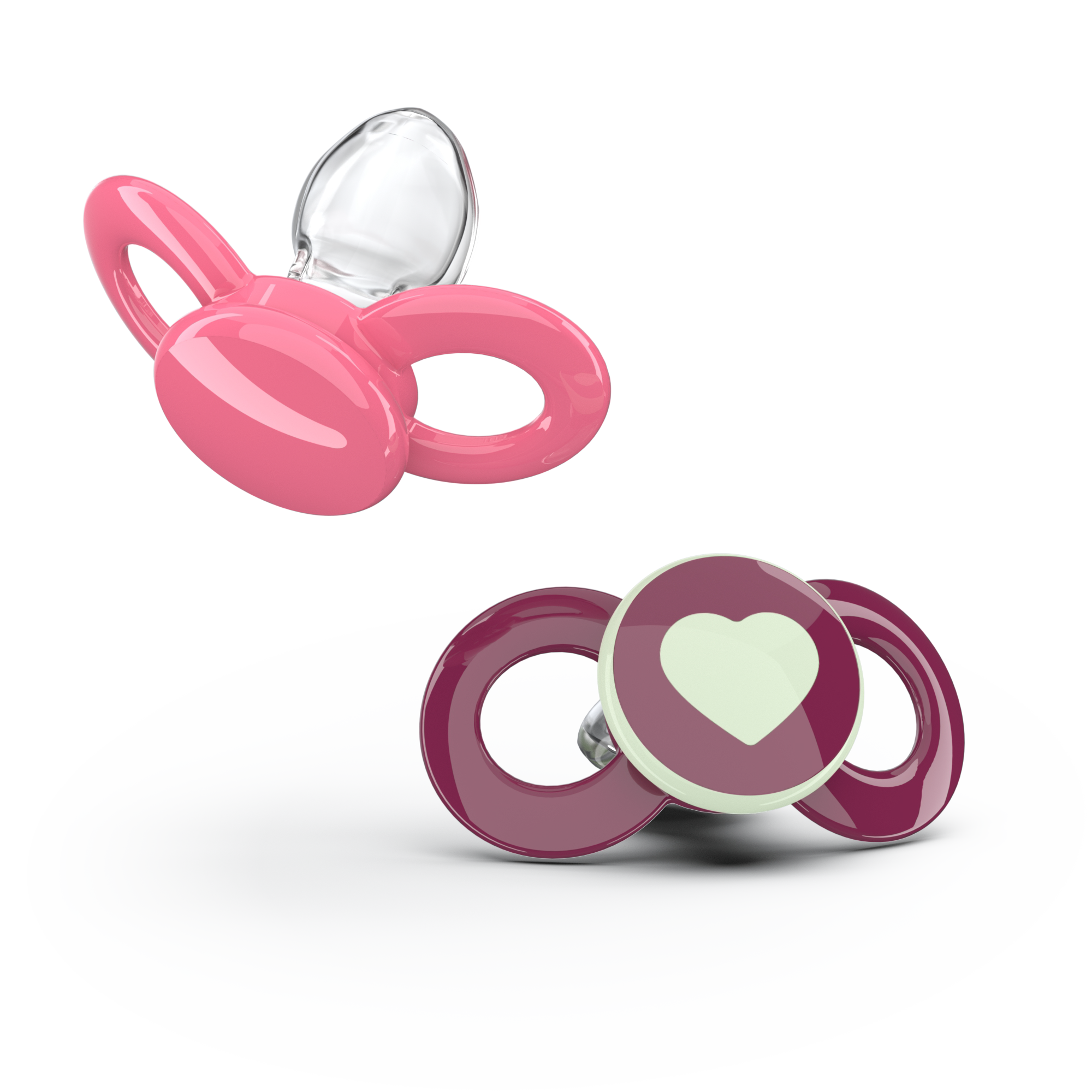 Day & Night Beruhigungssauger +14 Monate Pink/Bordeaux Herz  