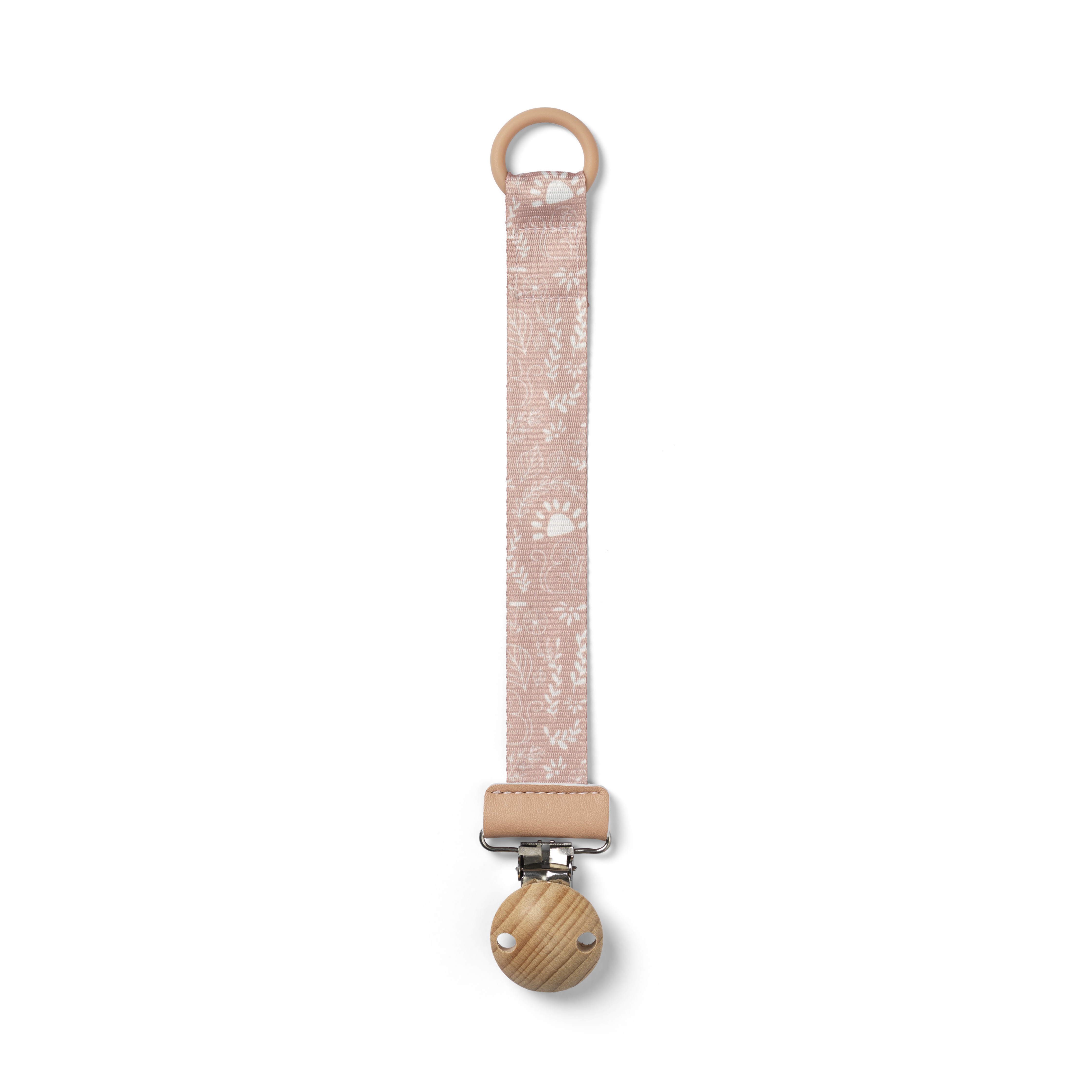 Schnullerband mit Holzdetail Sunrise Pink Schnullerband mit Holzdetail Sunrise Pink