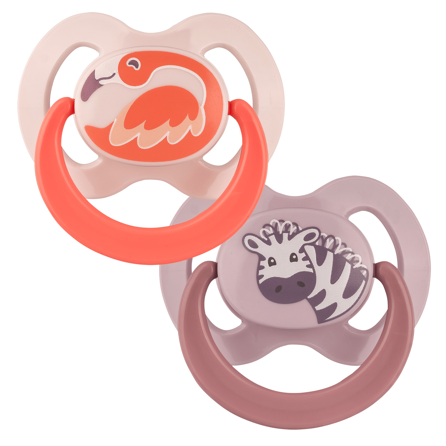 Soother set flamingo and zebra size 2