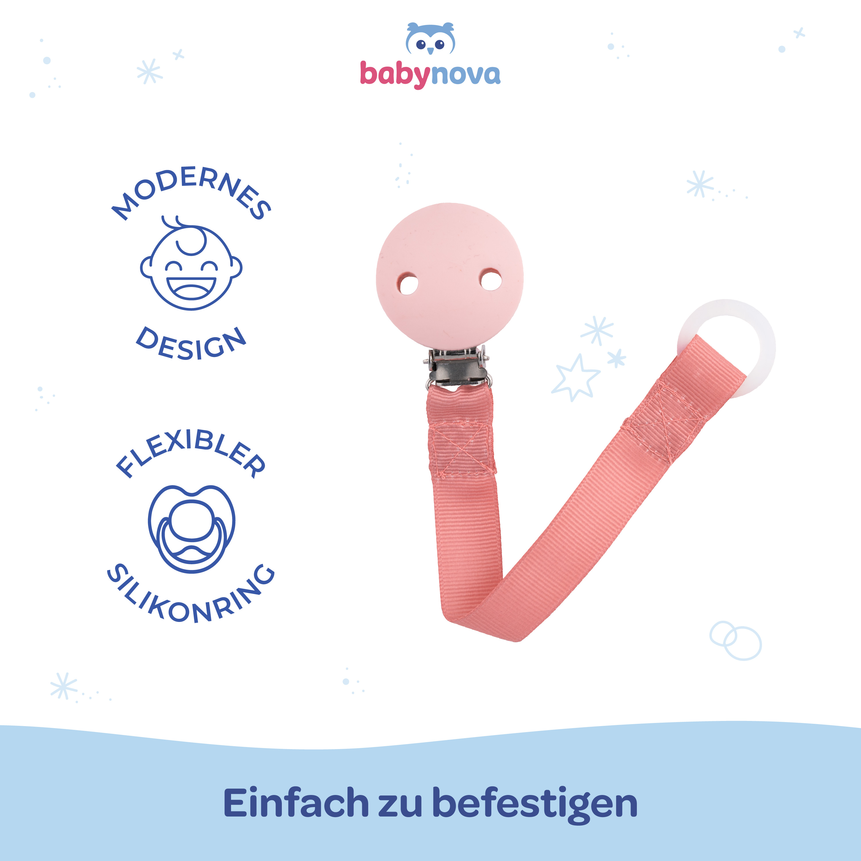 Strap Soother Chain - Pink