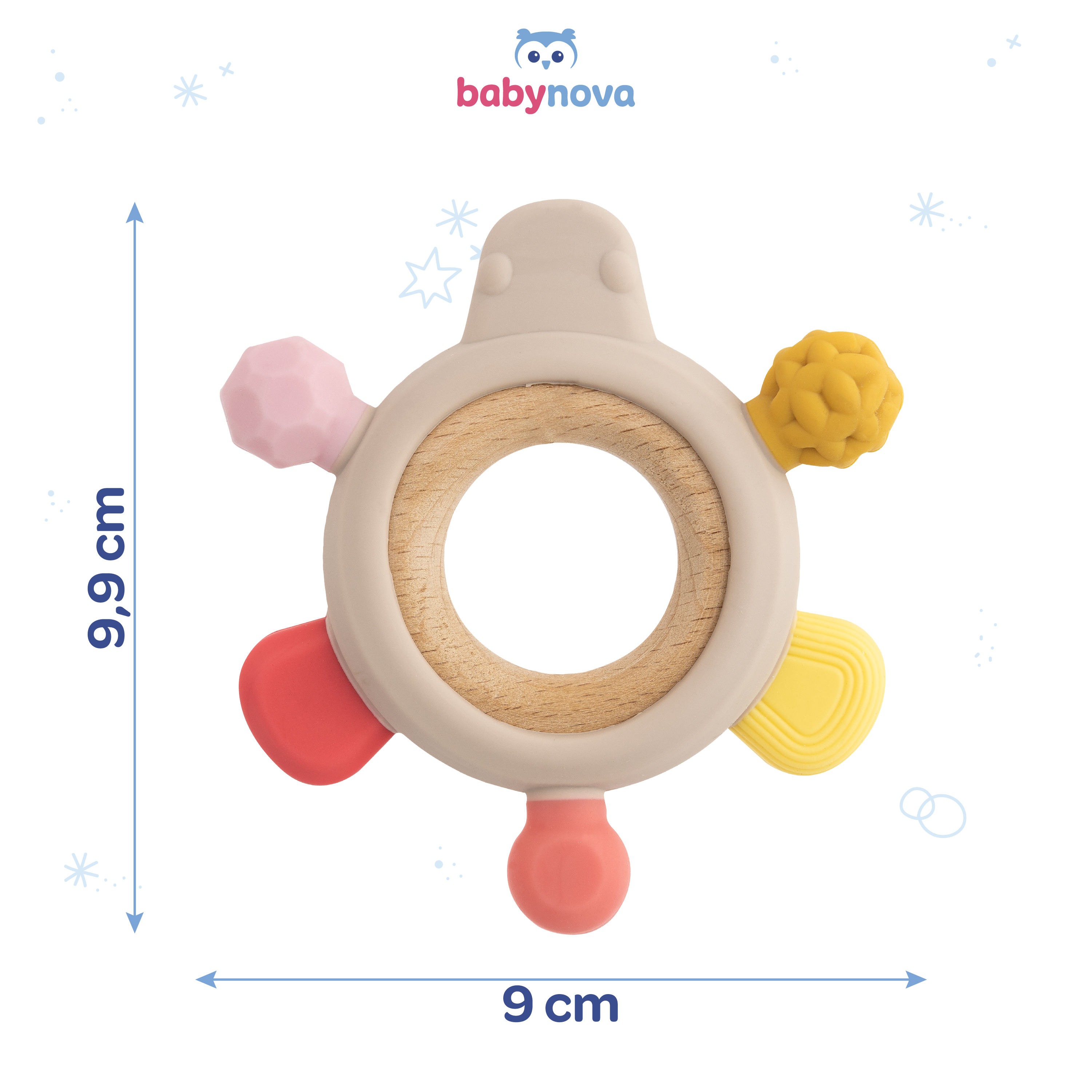 Silicone Wood Teether - Pink