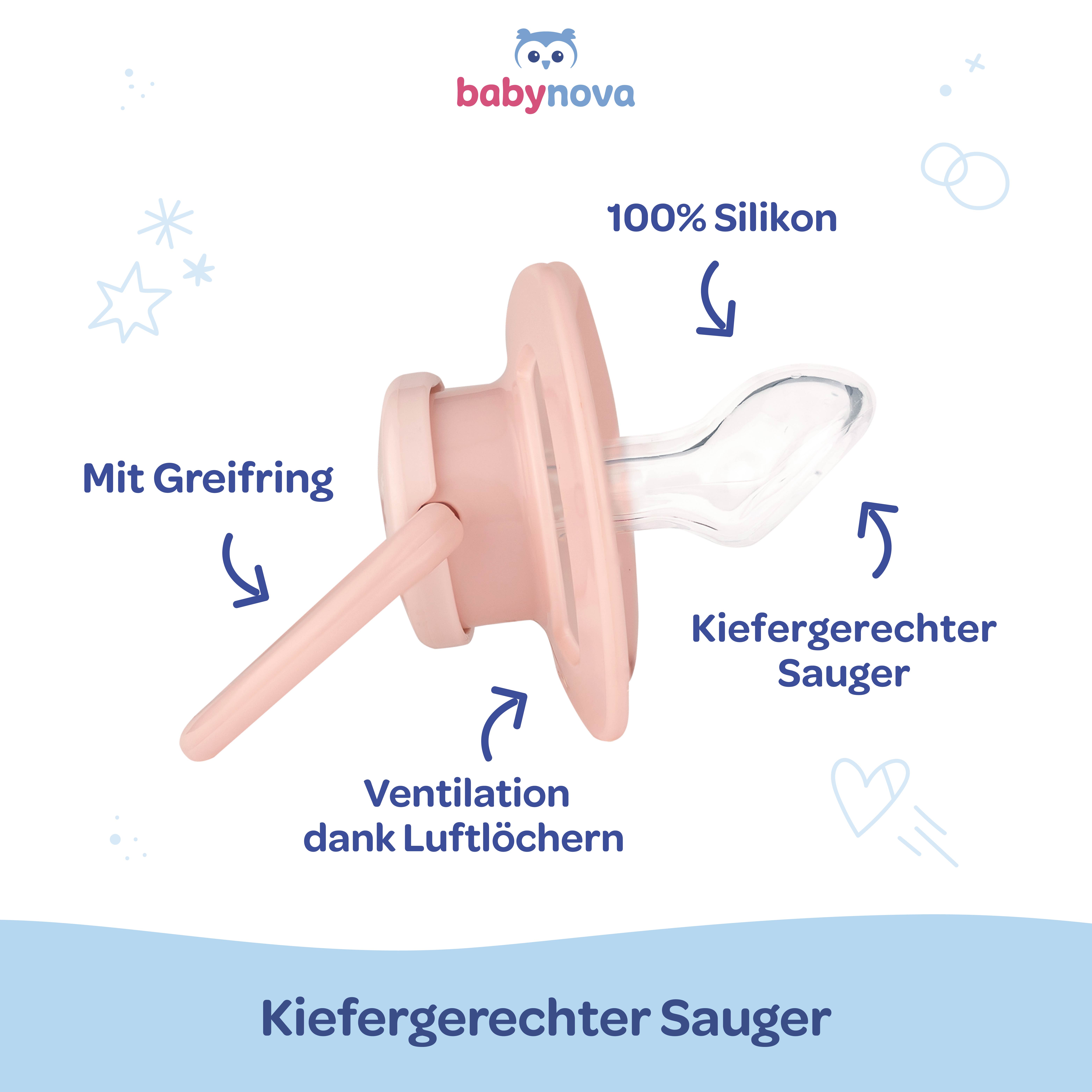 Schnuller Set  Hasen & Sterne Gr. 1 