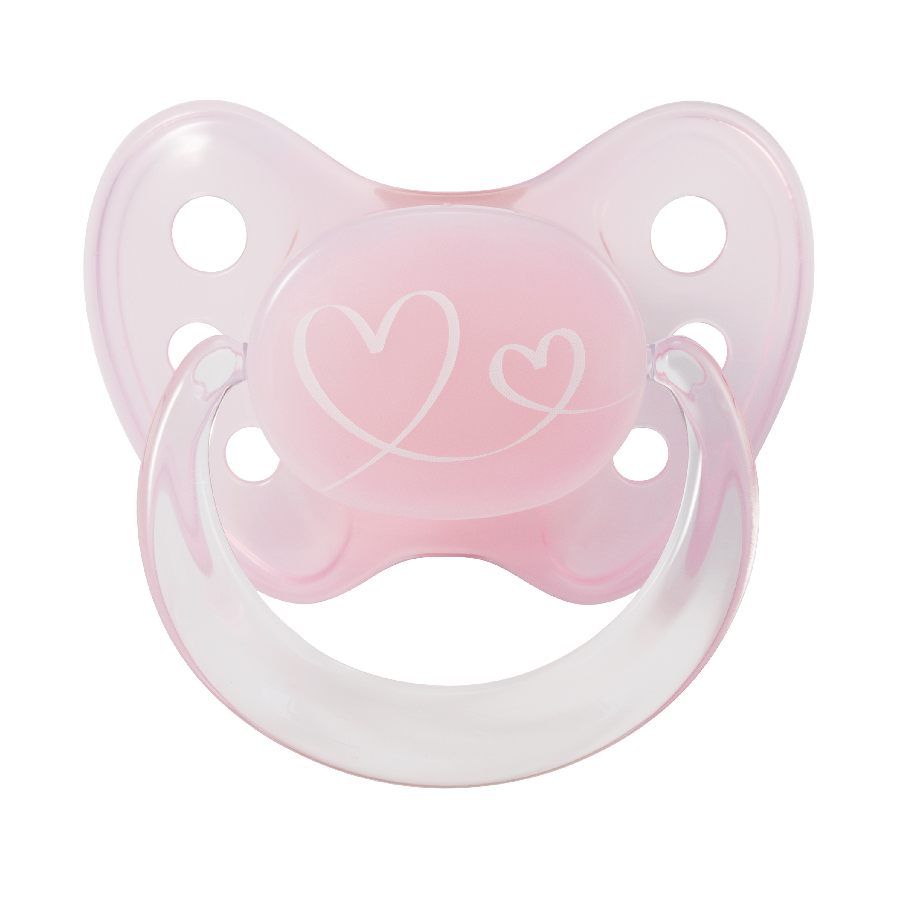 Soother Hearts pink size 1