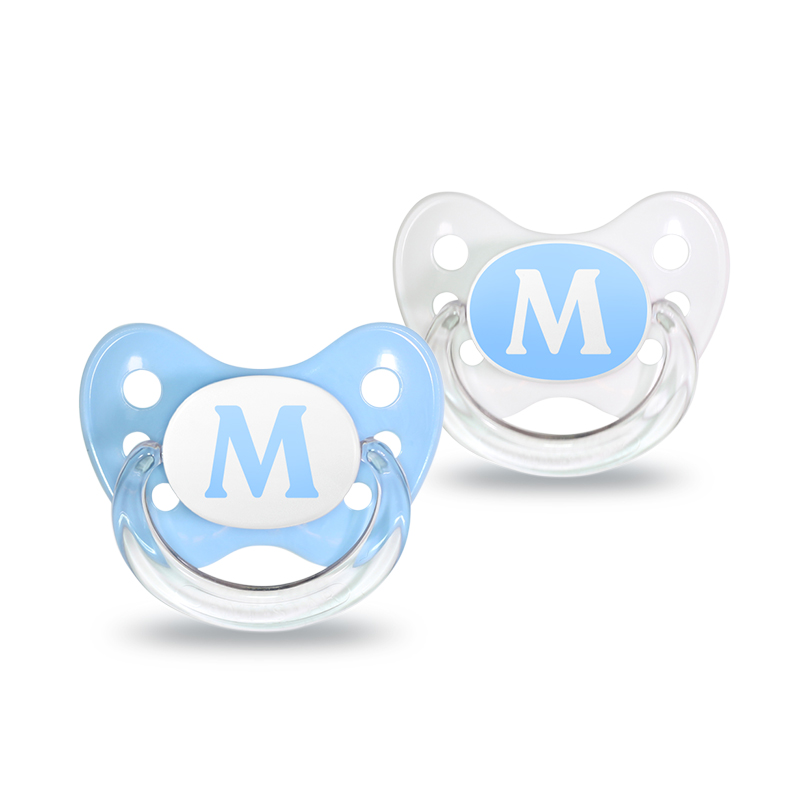 Name pacifier set of 2 with letter M