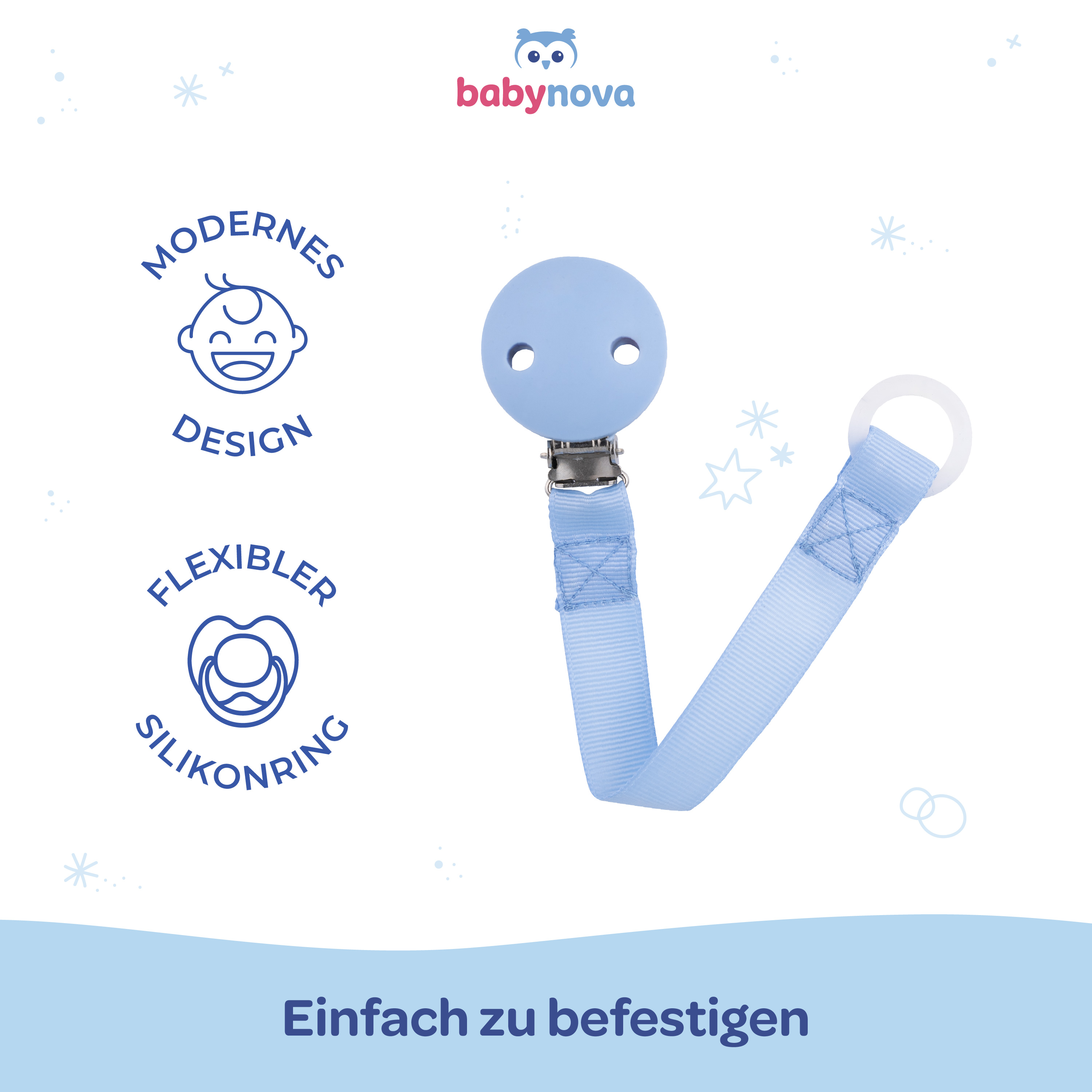 Strap Soother Chain - Blue