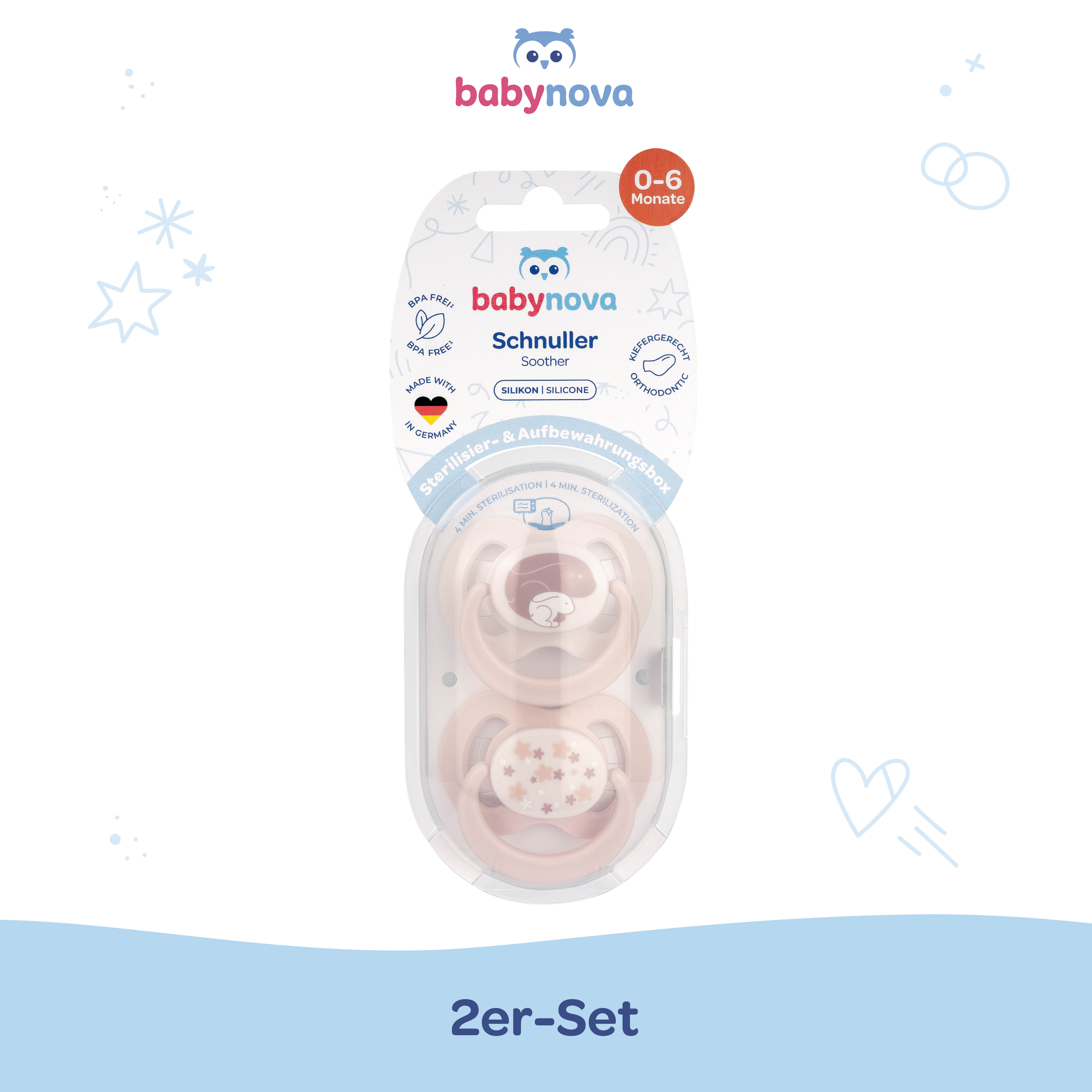 Schnuller Set  Hasen & Sterne Gr. 1 