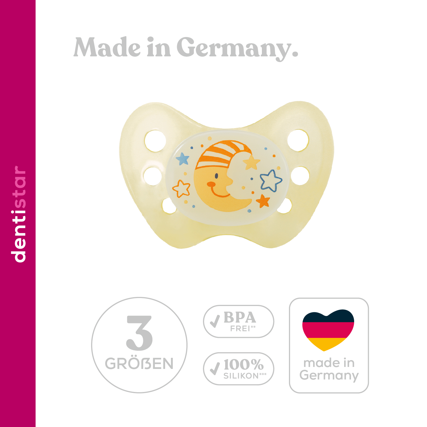 Flat Shield Night Pacifier 1 Pack - Size 1 - Cats, Pink