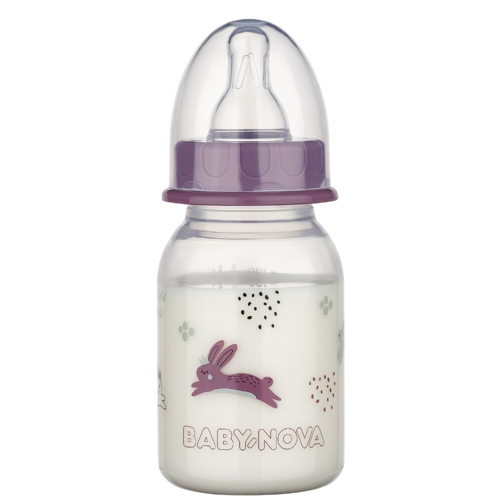 Kleine Babyflasche mit Hasen Motiv