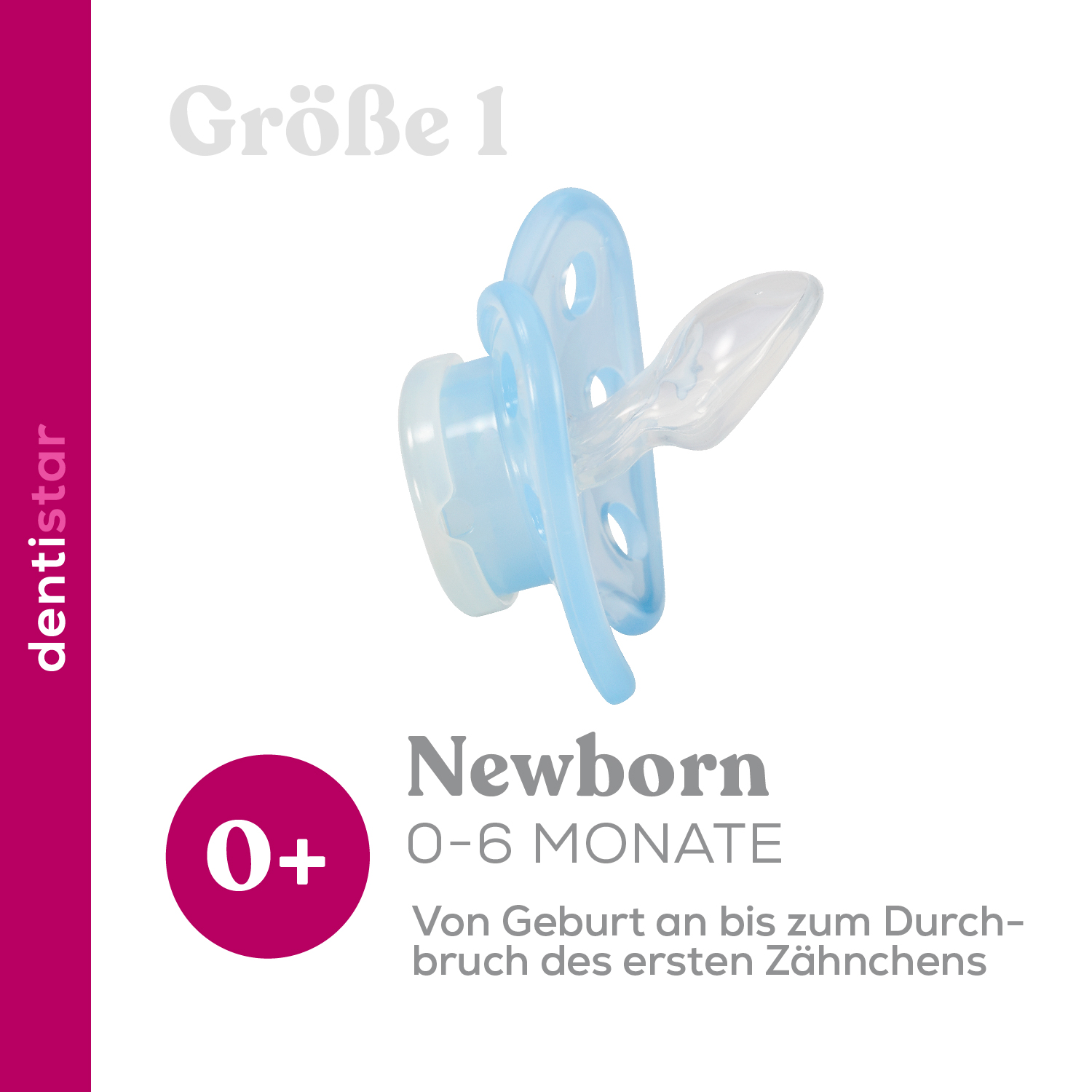 Flat Shield Pacifier 1 Pack - Size 1 - Hearts, Blue