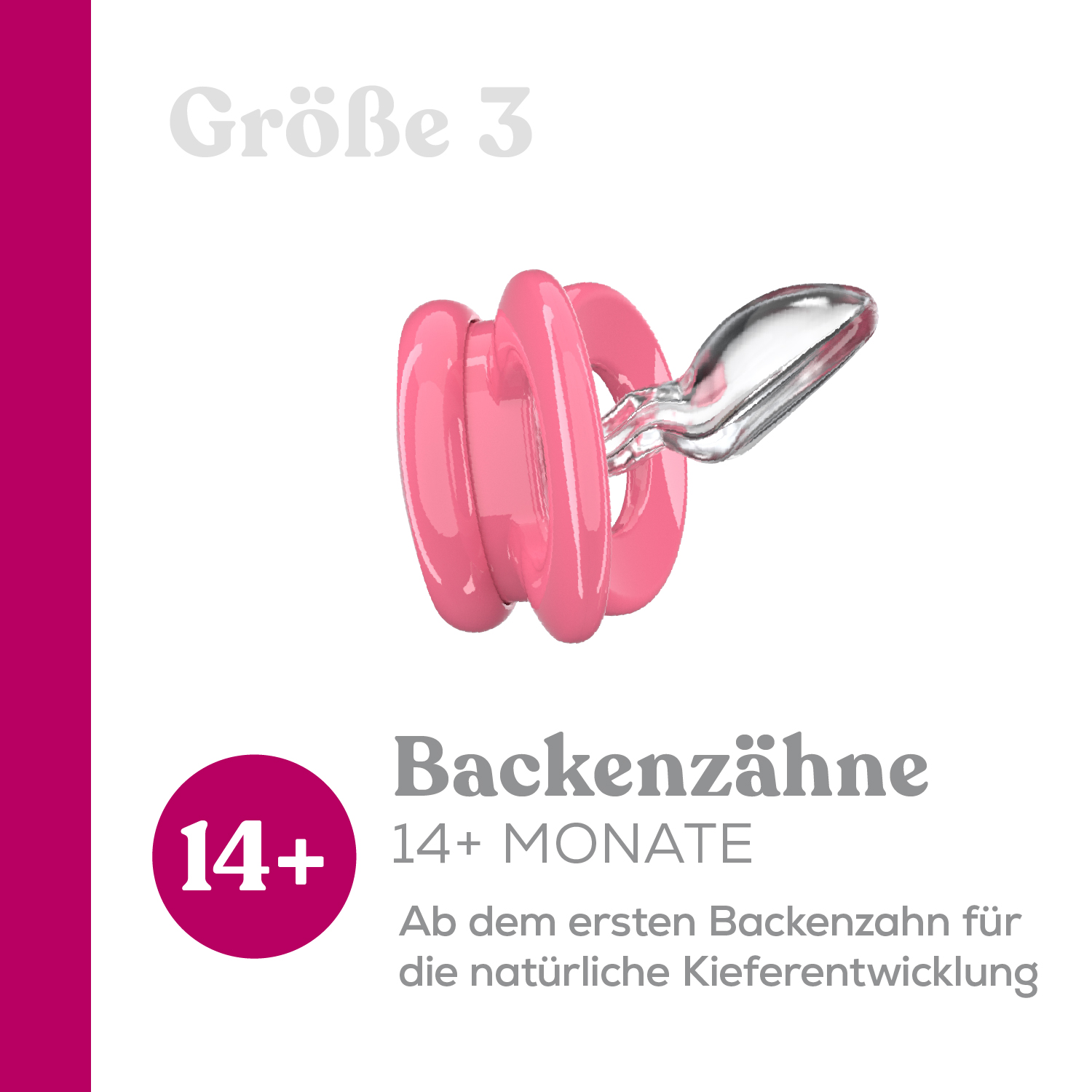 Day & Night Pacifier 2 Pack - Size 3 - Pink & Violet with Heart