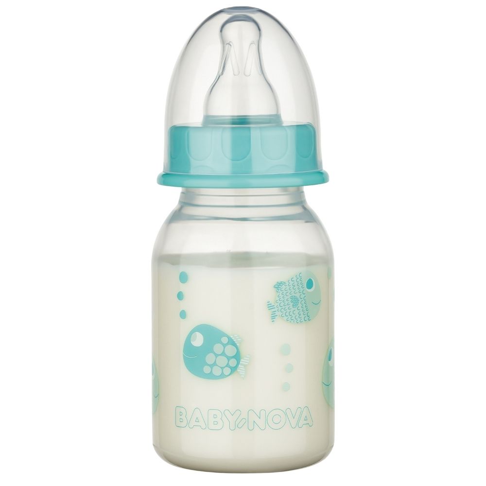 Kleine Babyflasche mit Fische Motiv