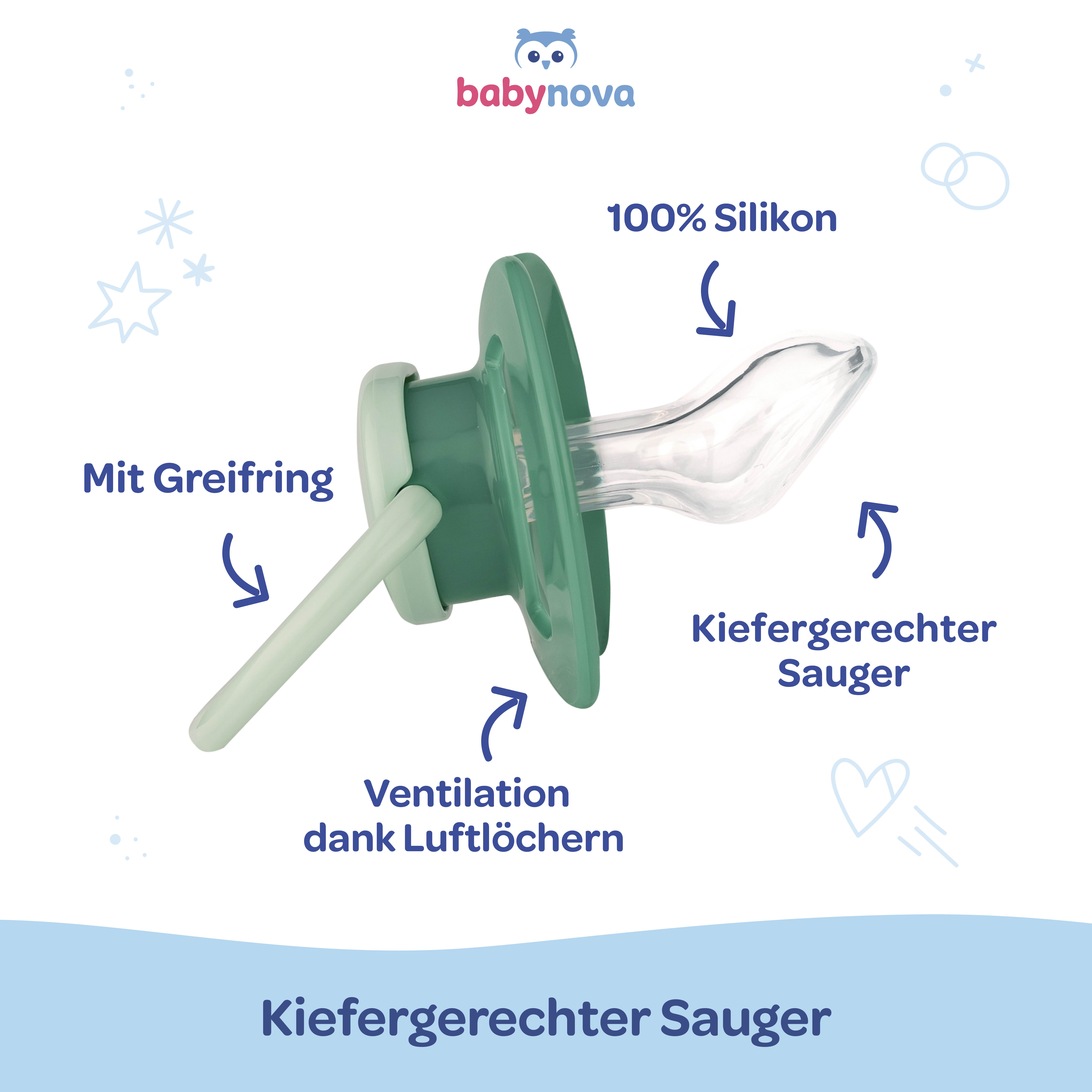 Pacifier with Sterilisation Case 2 Pack - Size 3 - Fox & Sheep