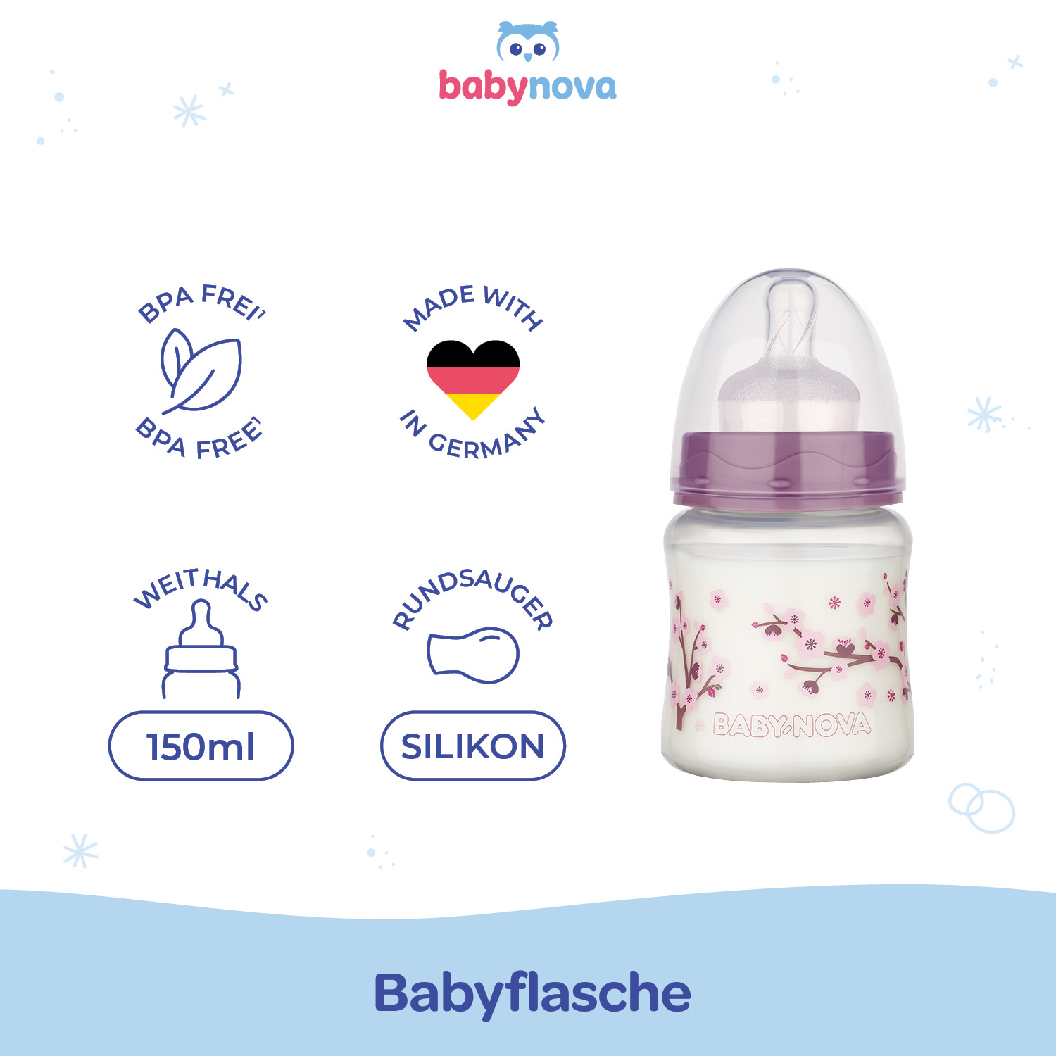 Feeding bottle 150ml wideneck cherry blossom Feeding bottle 150ml wideneck cherry blossom