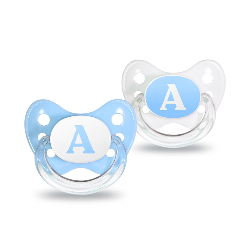 Name pacifier set of 2 with letter A