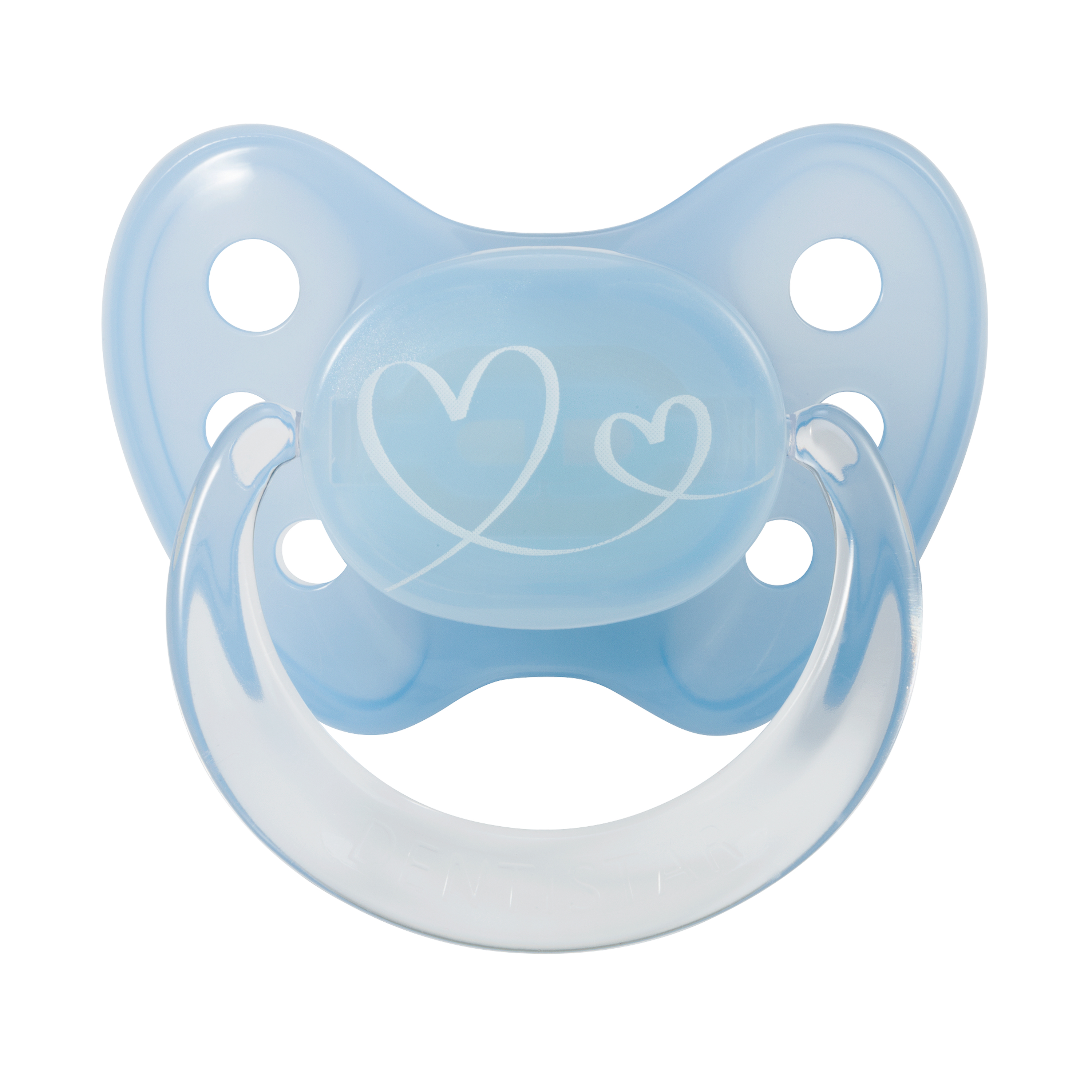 Soother Hearts blue size 1 