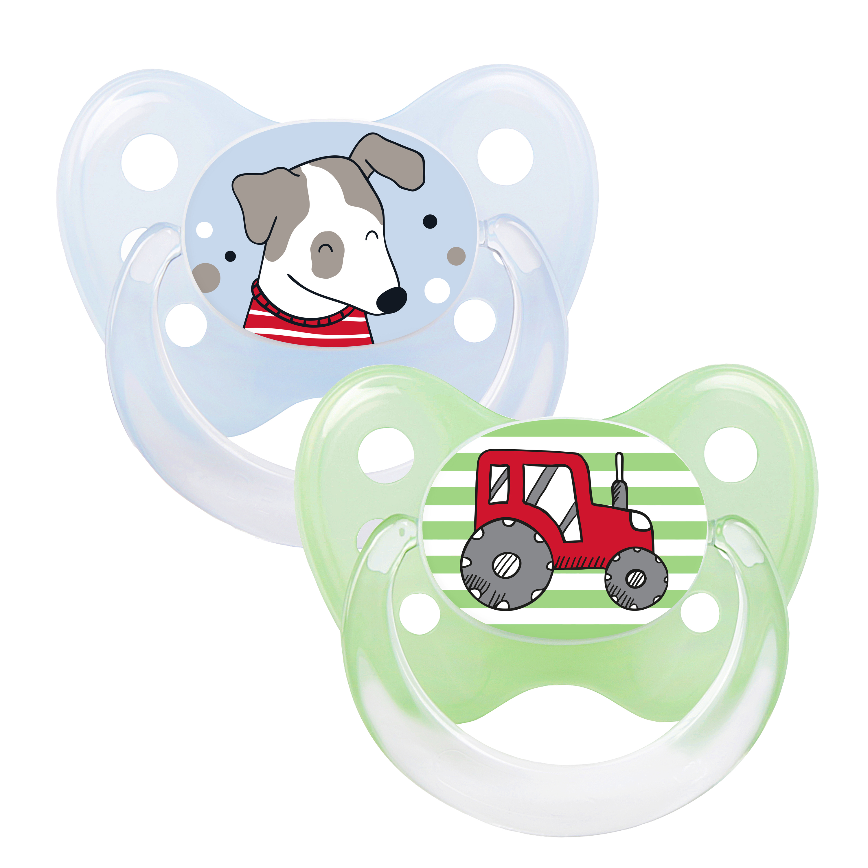 Soother set Tractor and Dog