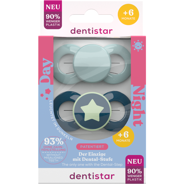 Dentistar Day & Night Soother in Blue Size 2 Dentistar Day & Night Soother in Blue Size 2