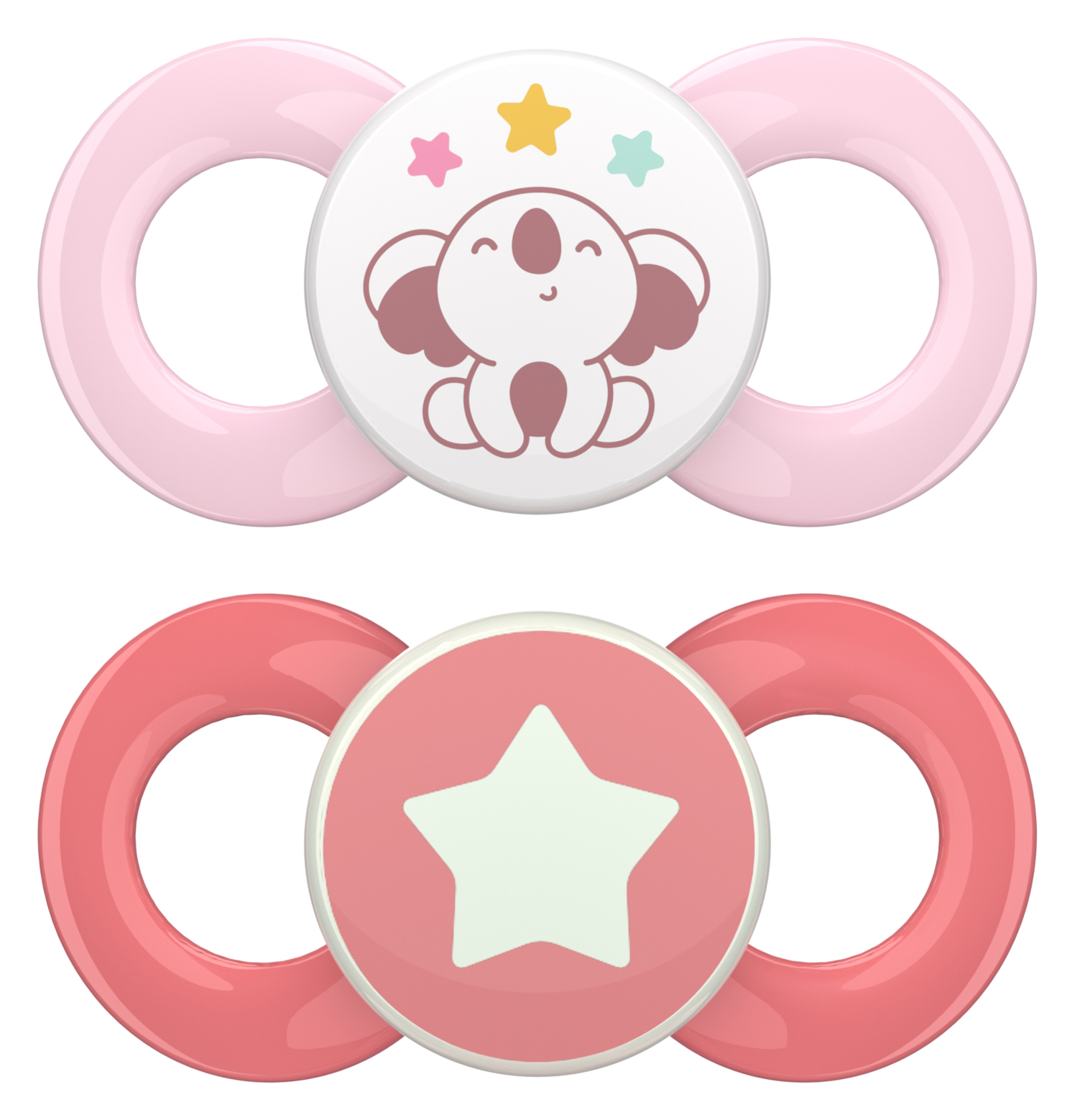 Gr. 2 Schnuller 2er Set mit Steri Box - Koala & Stern