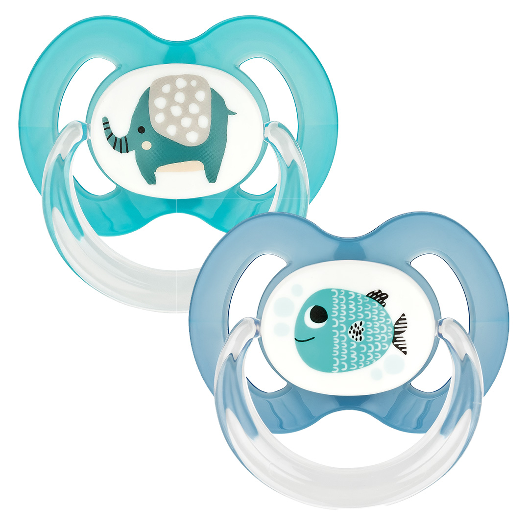Pacifier Set Elephant & Fish Blue Size 1 