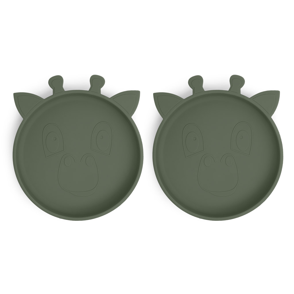 Akila Silicone Plate Set of 2 Dusty Green