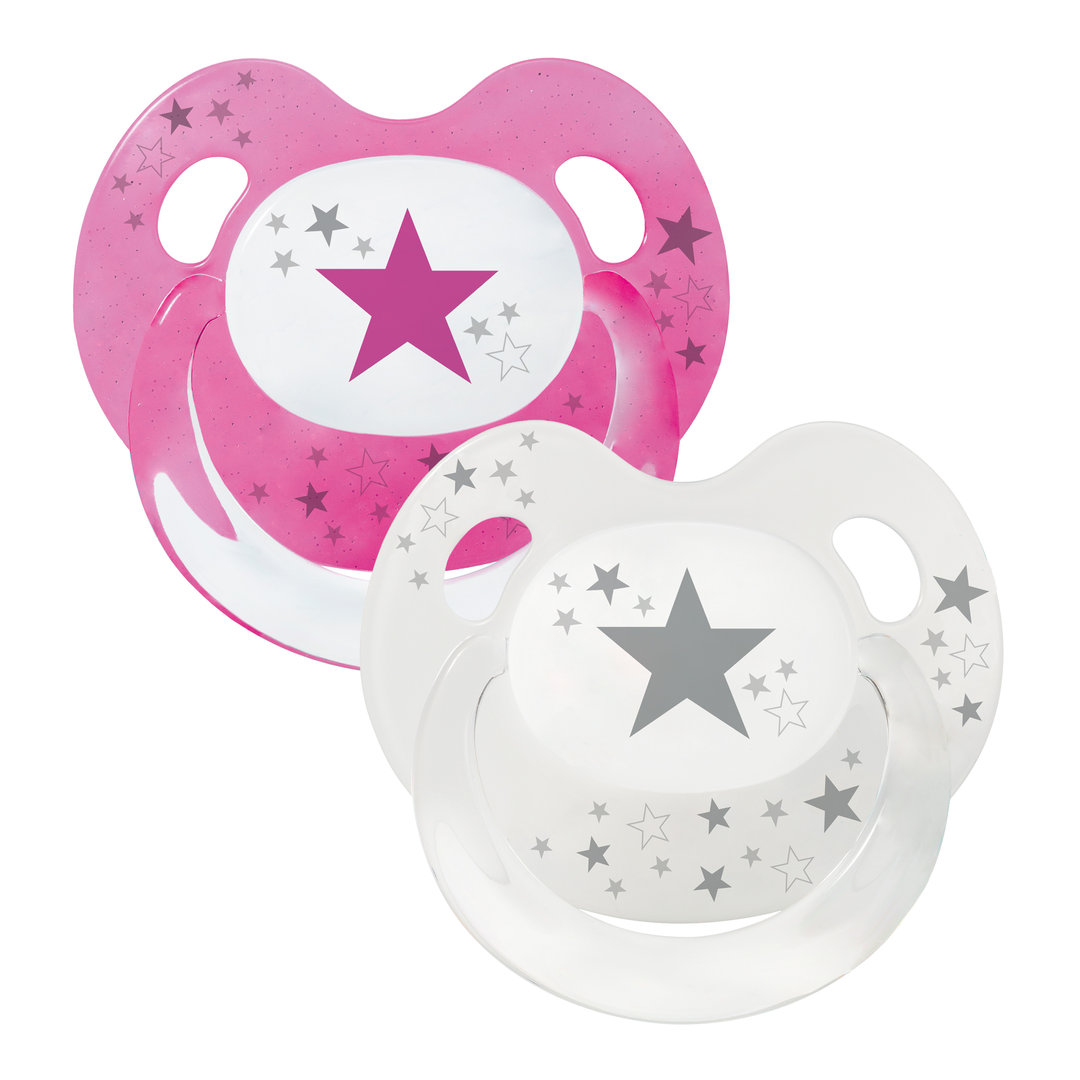 Soother Set Stars pink & white 