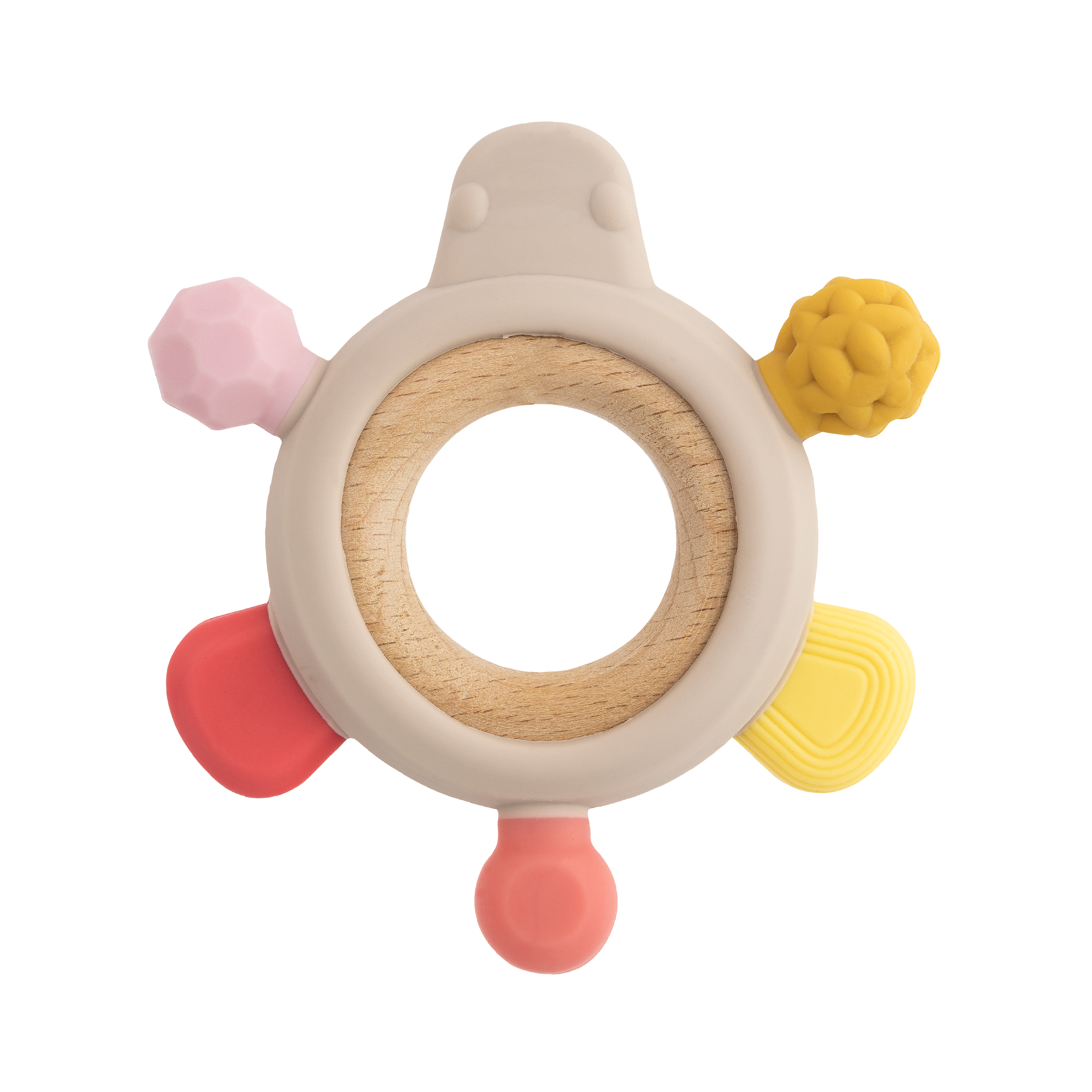 Silicone Wood Teether - Pink