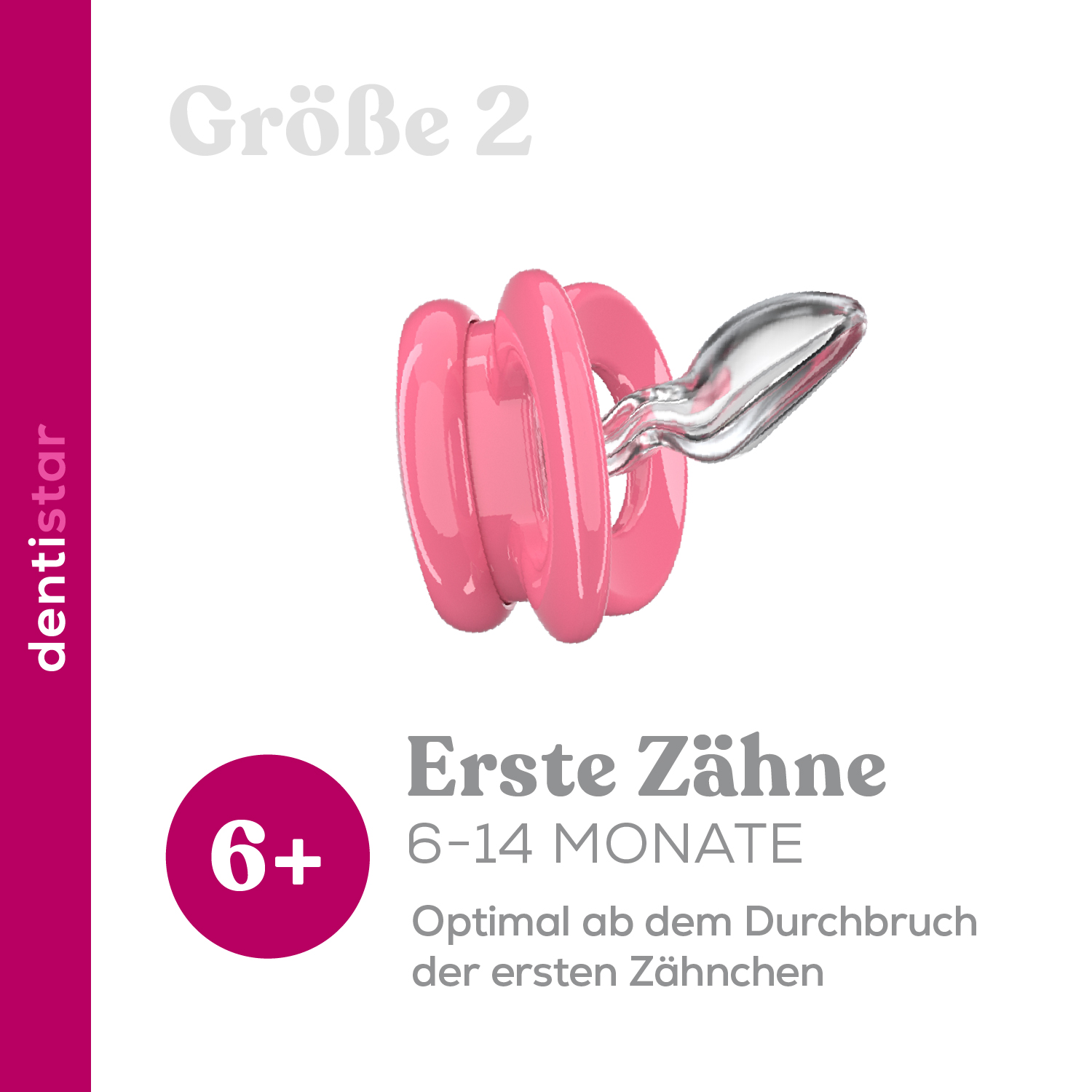 Day & Night Pacifier 2 Pack - Size 2 - Pink & Violet with Heart