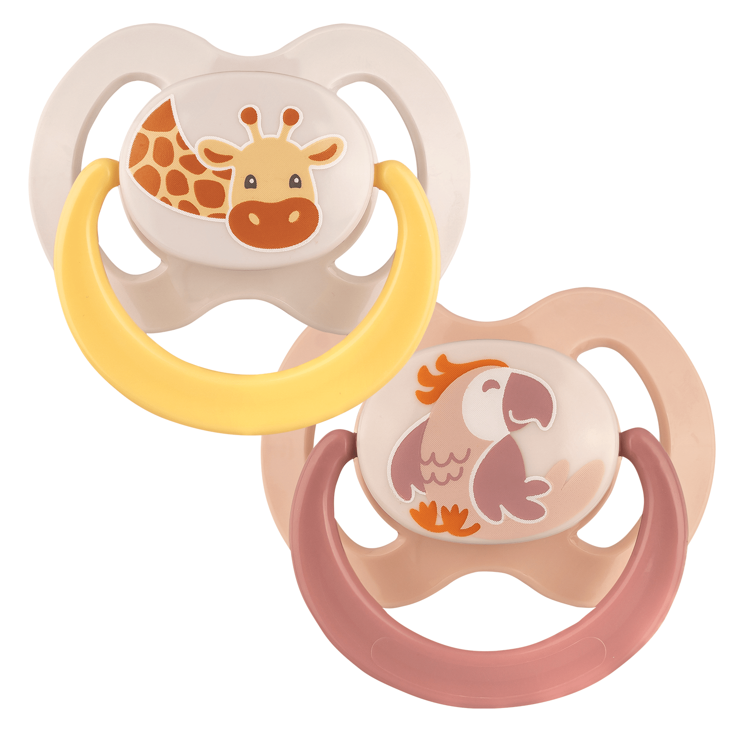 Soother set giraffe and bird size 2