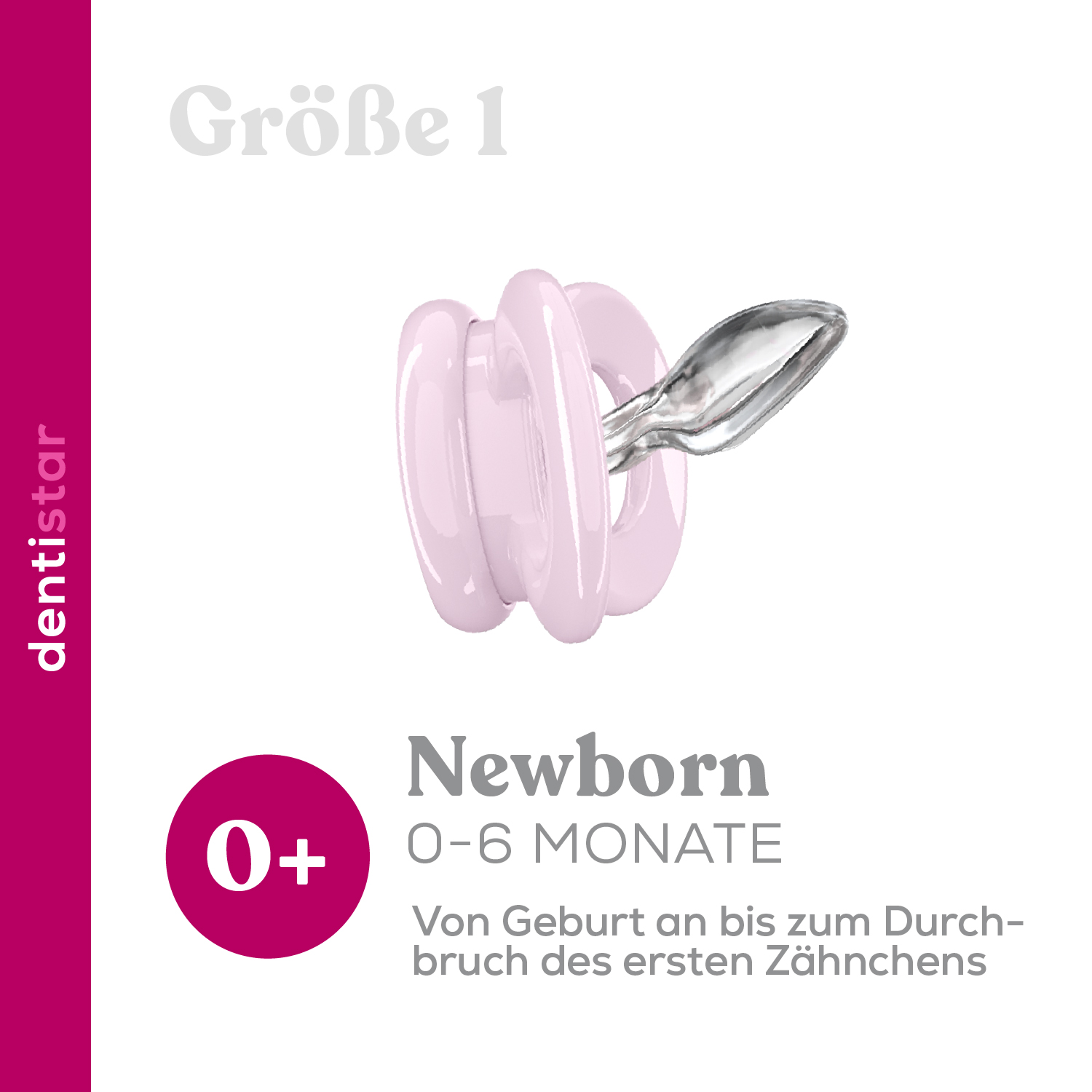 Day & Night Pacifier 2 Pack - Size 1 - Beige & Pink with Heart