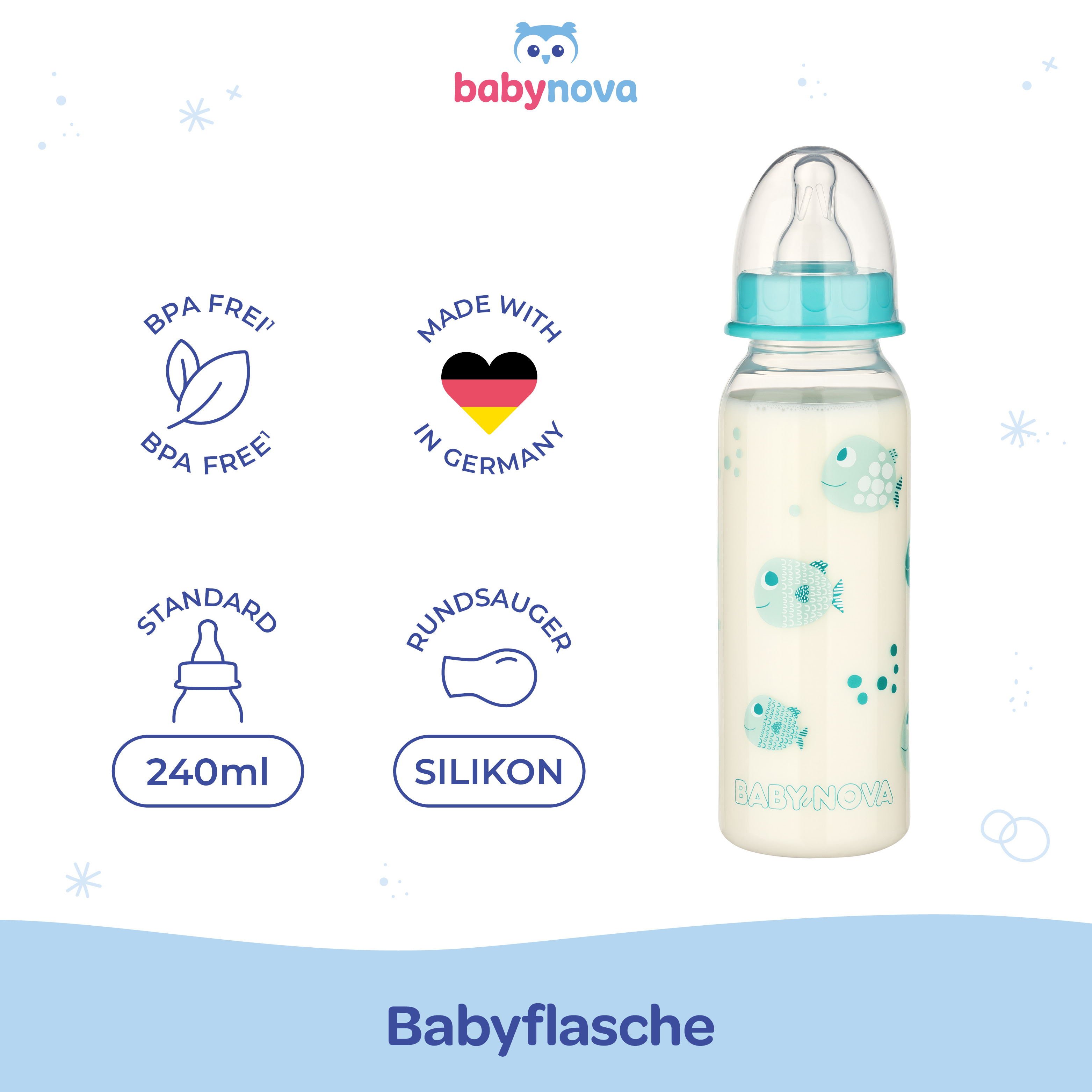 240 ml Standard Babyflasche - Fische 240 ml Standard Babyflasche - Fische
