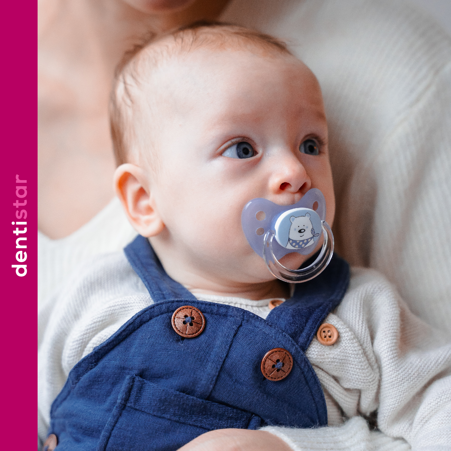 Flat Shield Pacifier 1 Pack - Size 1 - Hearts, Blue