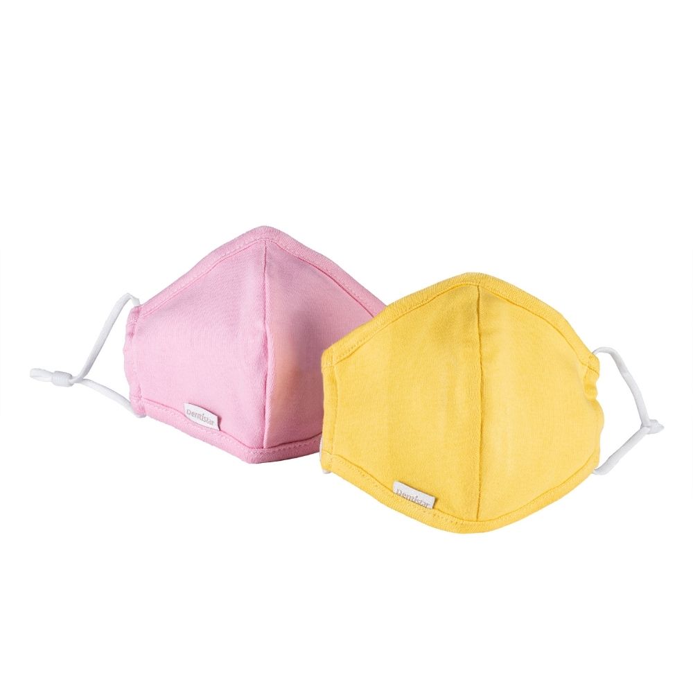 Stoffmasken für Kinder in Pink und Gelb