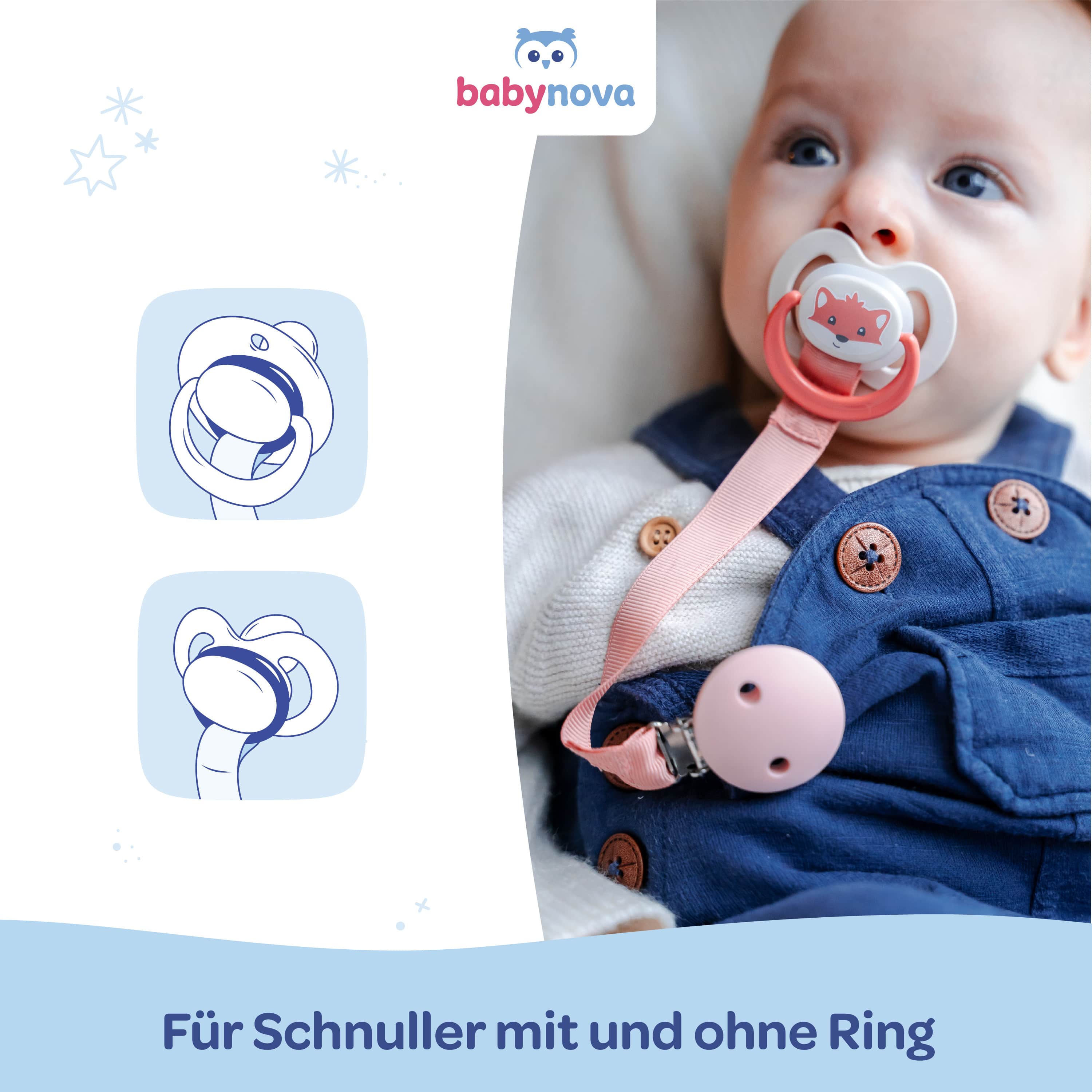 Strap Soother Chain - Blue