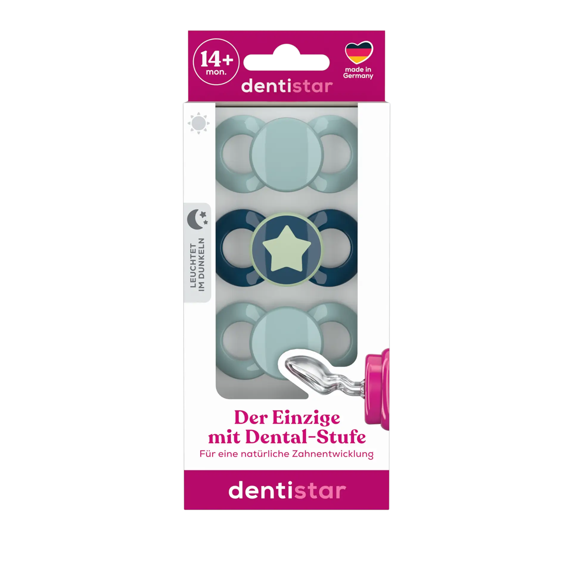 Dentistar Day & Night Soother in Pink Size 3, 3-pack Dentistar Day & Night Soother in Pink Size 3, 3-pack