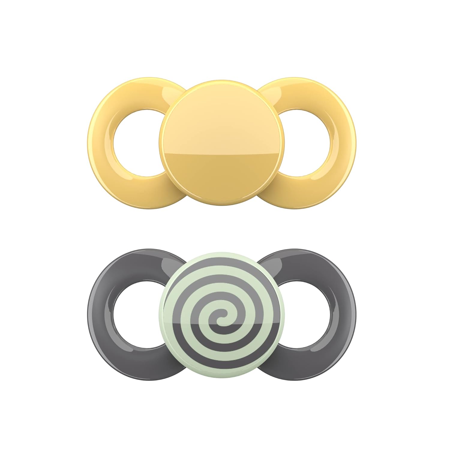  Dentistar Tag & Nacht Schnuller, gelb und Spirale, 14+ Monate 