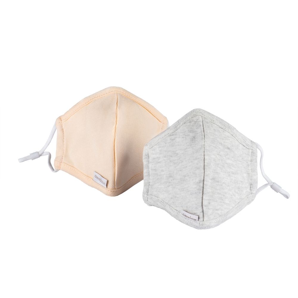 Face Mask set of 2 apricot and grey