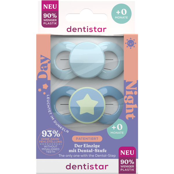 Day & Night Beruhigungssauger 0-6 Monate Babyblau/Blauer Stern