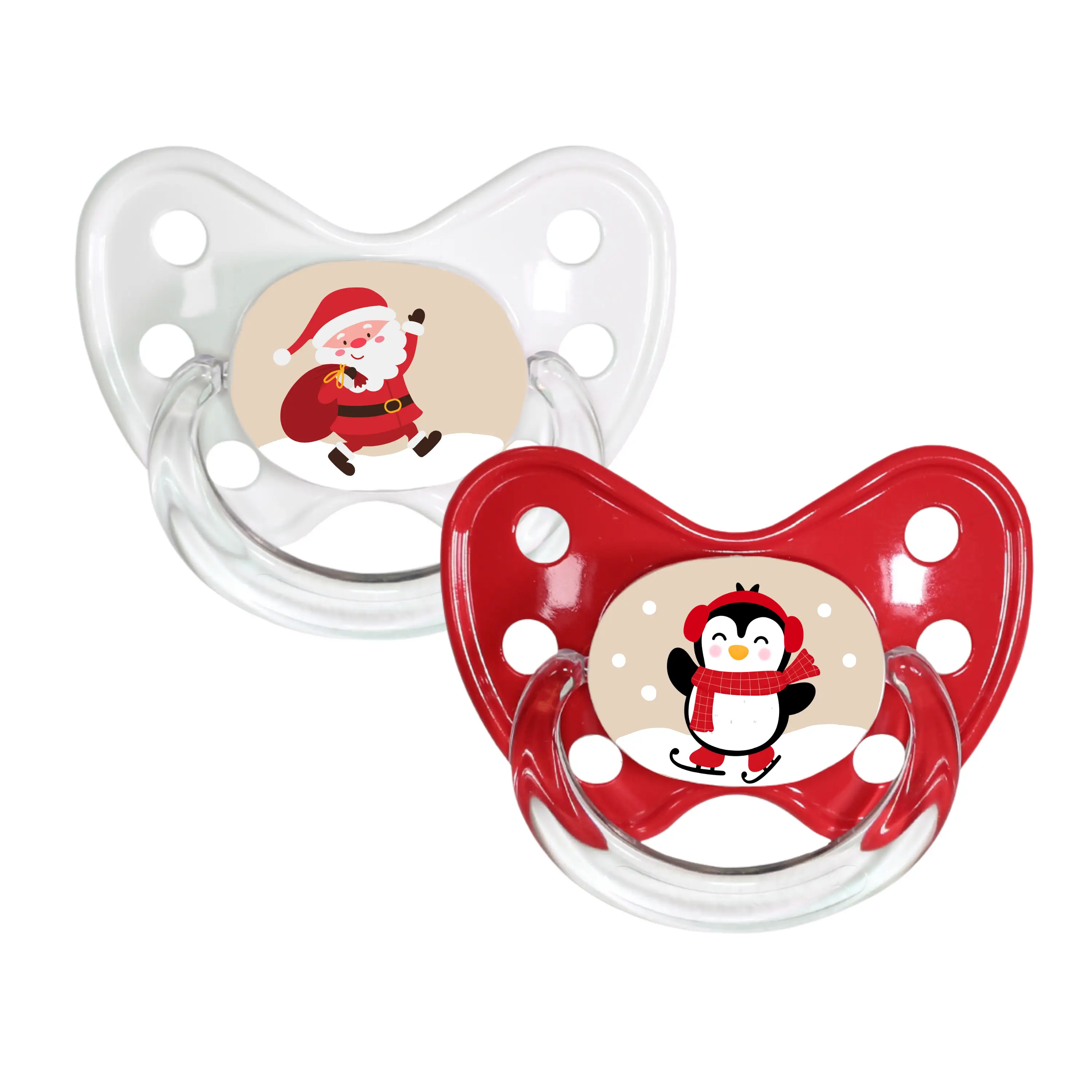 Soother Set Santa Claus and penguin