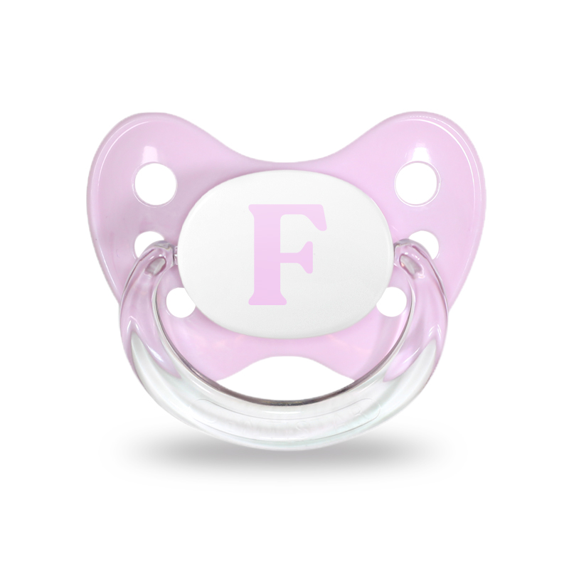 Name pacifier set of 2 with letter F