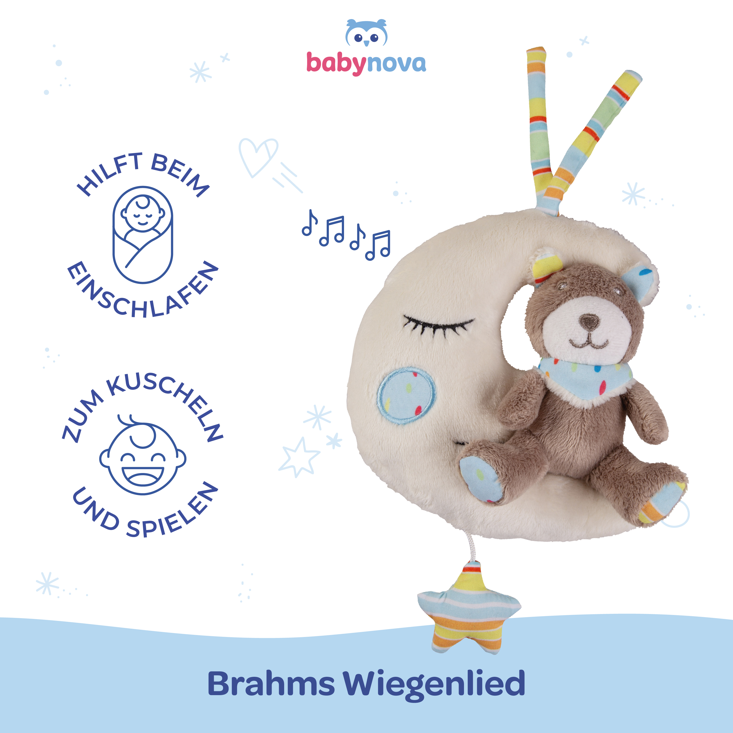 Spieluhr Teddy & Mond Brahms Wiegenlied