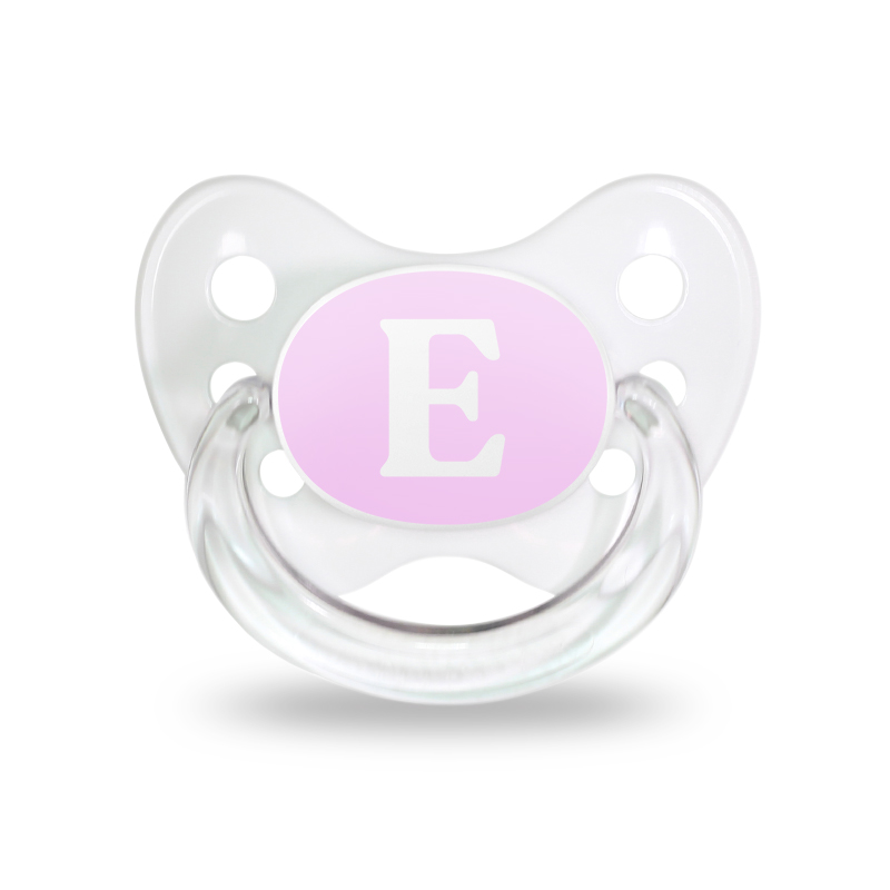 Name pacifier set of 2 with letter E