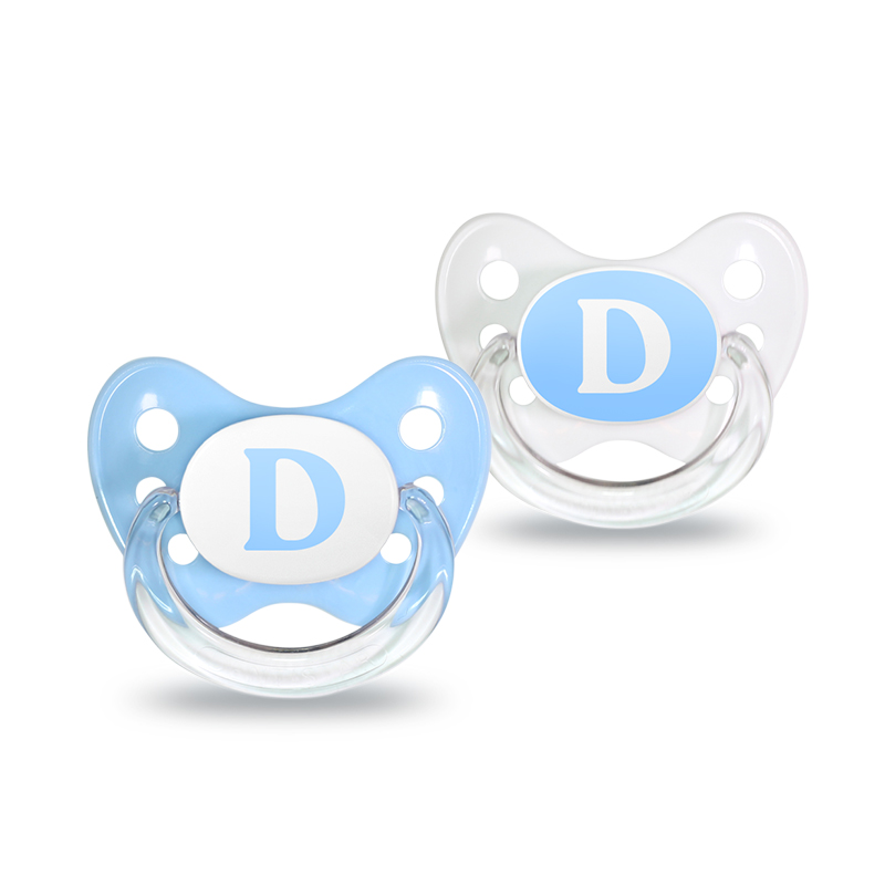 Name pacifier set of 2 with letter D