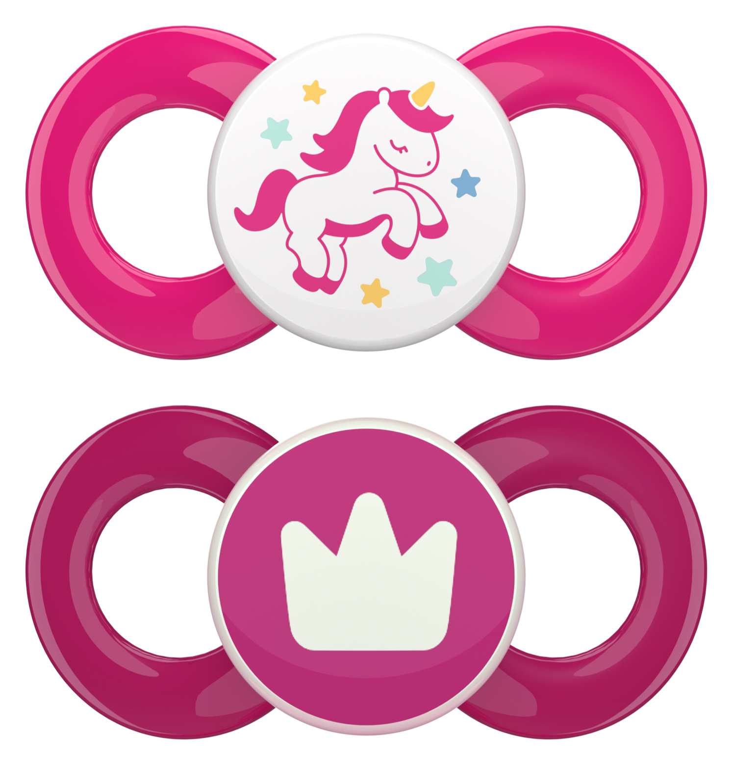 Gr. 3 Schnuller 2er Set mit Steri Box - Einhorn & Krone