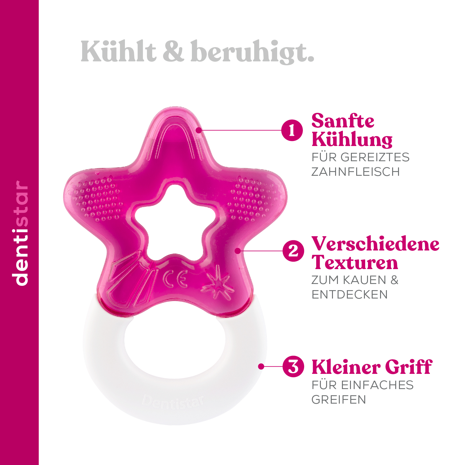 Kühlbeißring Pink