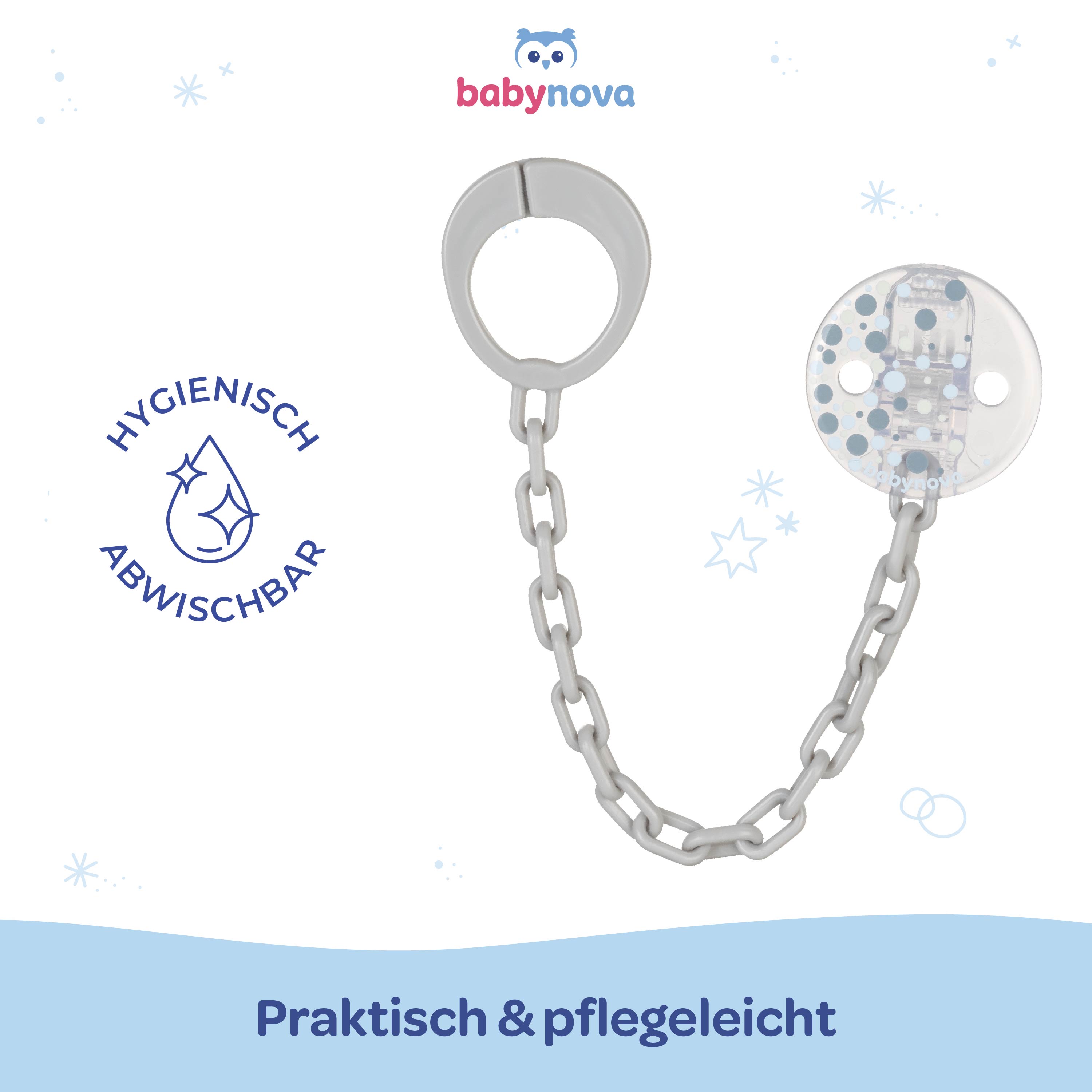 Schnullerkette - Blaue Punkte