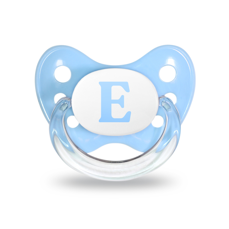 Name pacifier set of 2 with letter E