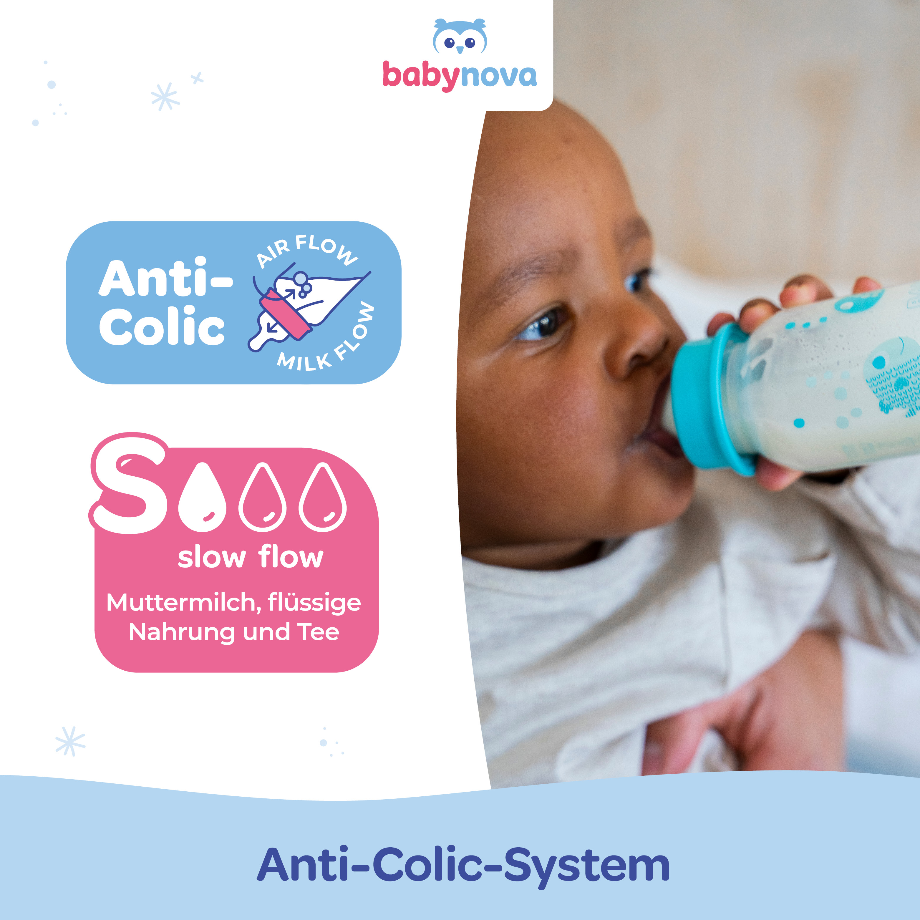 120 ml Standard Babyflasche - Elefanten