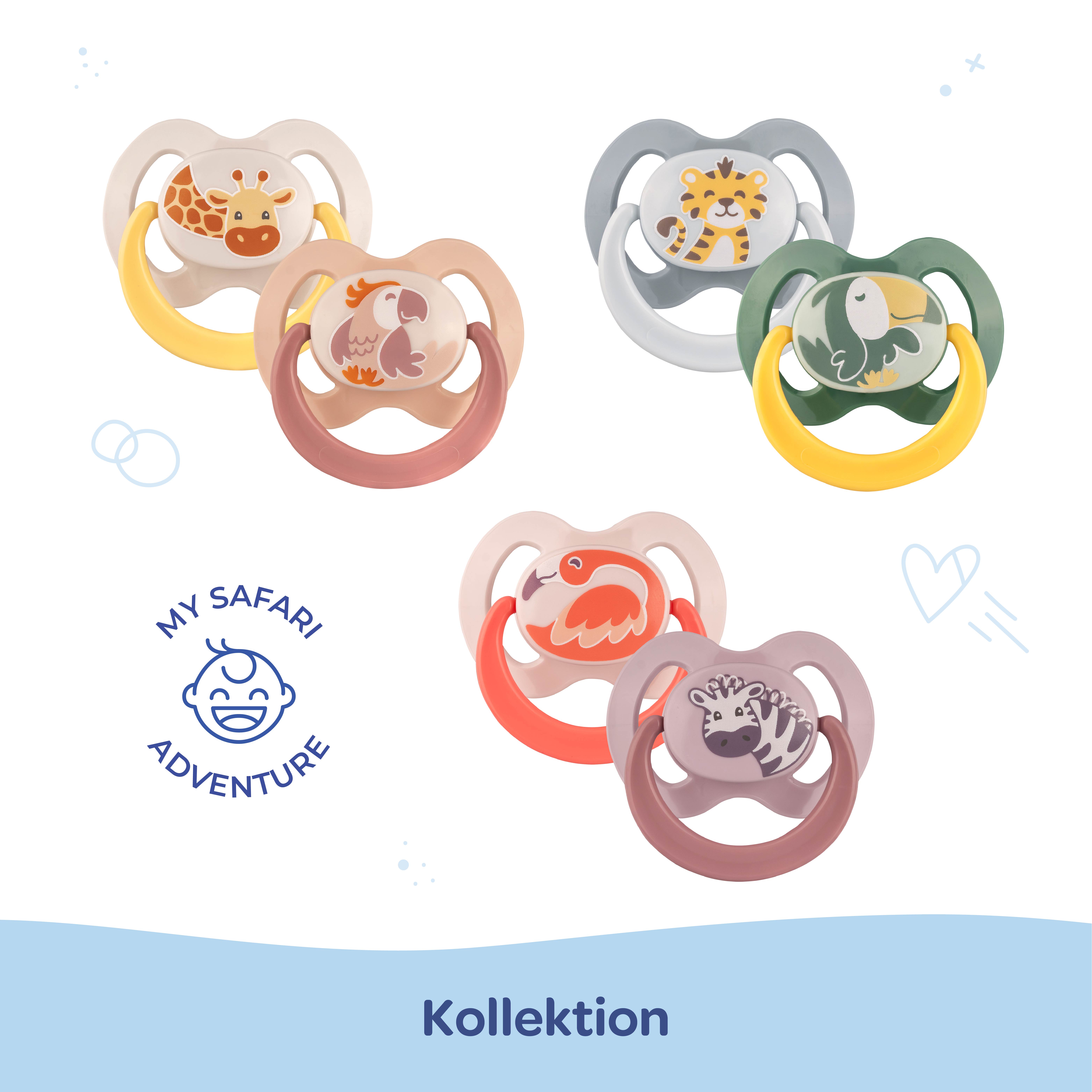 Schnuller Set  Giraffe & Kakadu Gr. 2 