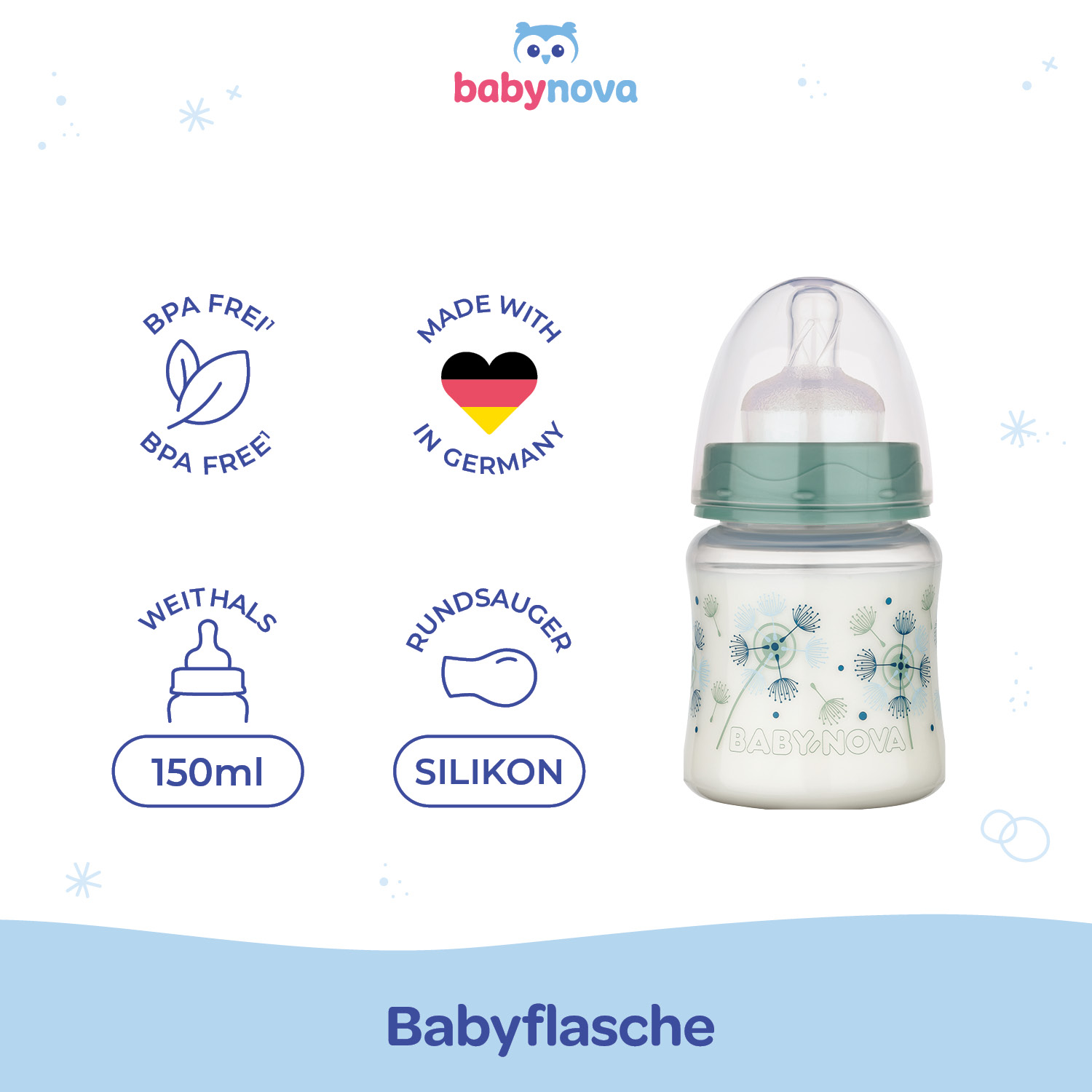 Feeding bottle 150ml wideneck dandelion Feeding bottle 150ml wideneck dandelion